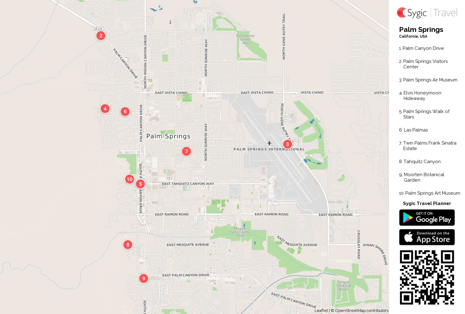 Palm Springs Printable Tourist Map Tripomatic