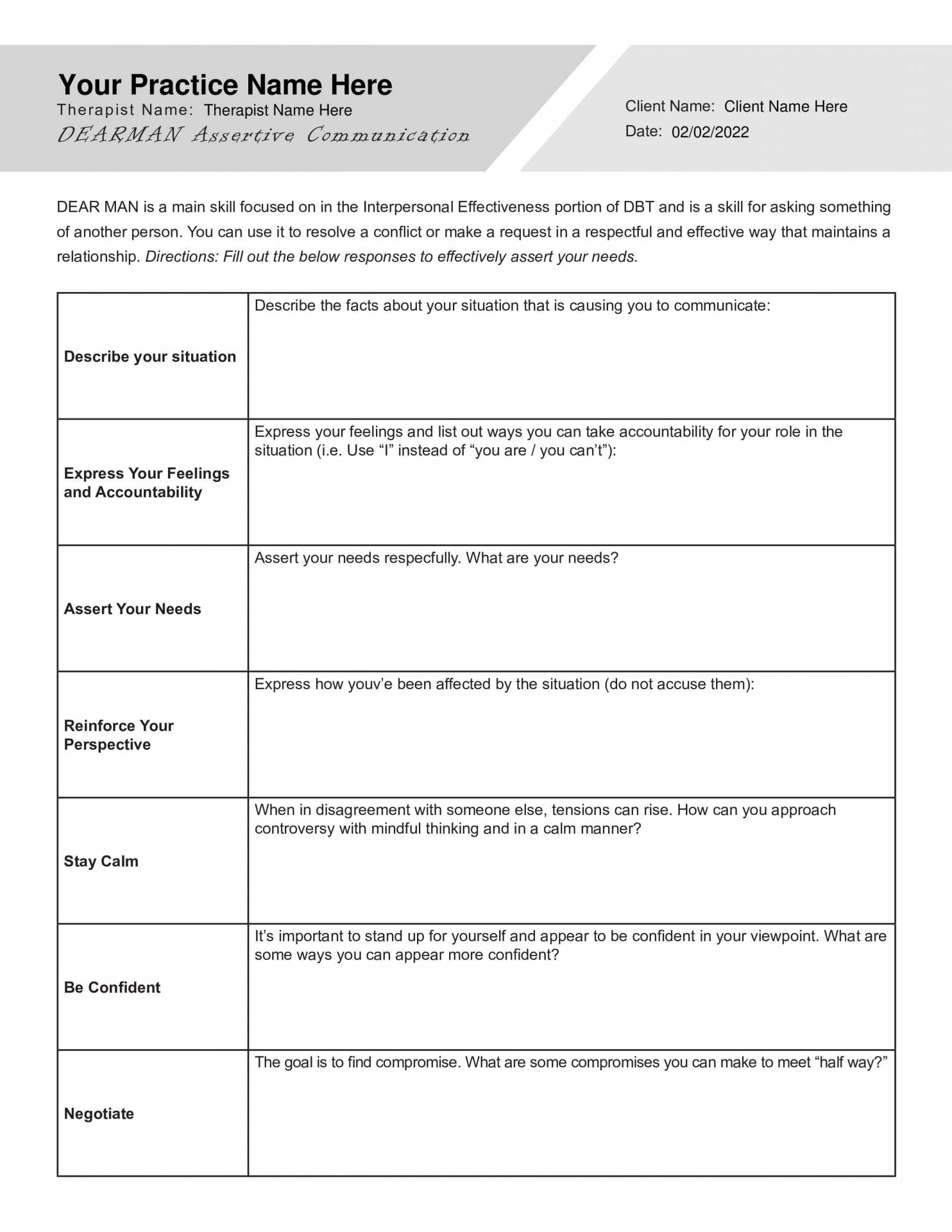 Passive Aggressive Assertive Communication Worksheet HappierTHERAPY Worksheets Library
