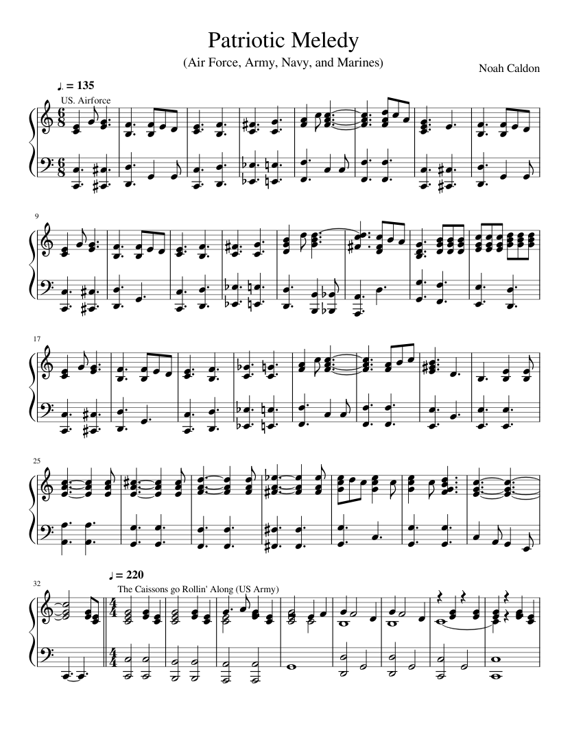 Patriotic Melody Sheet Music For Piano Solo MuseScore