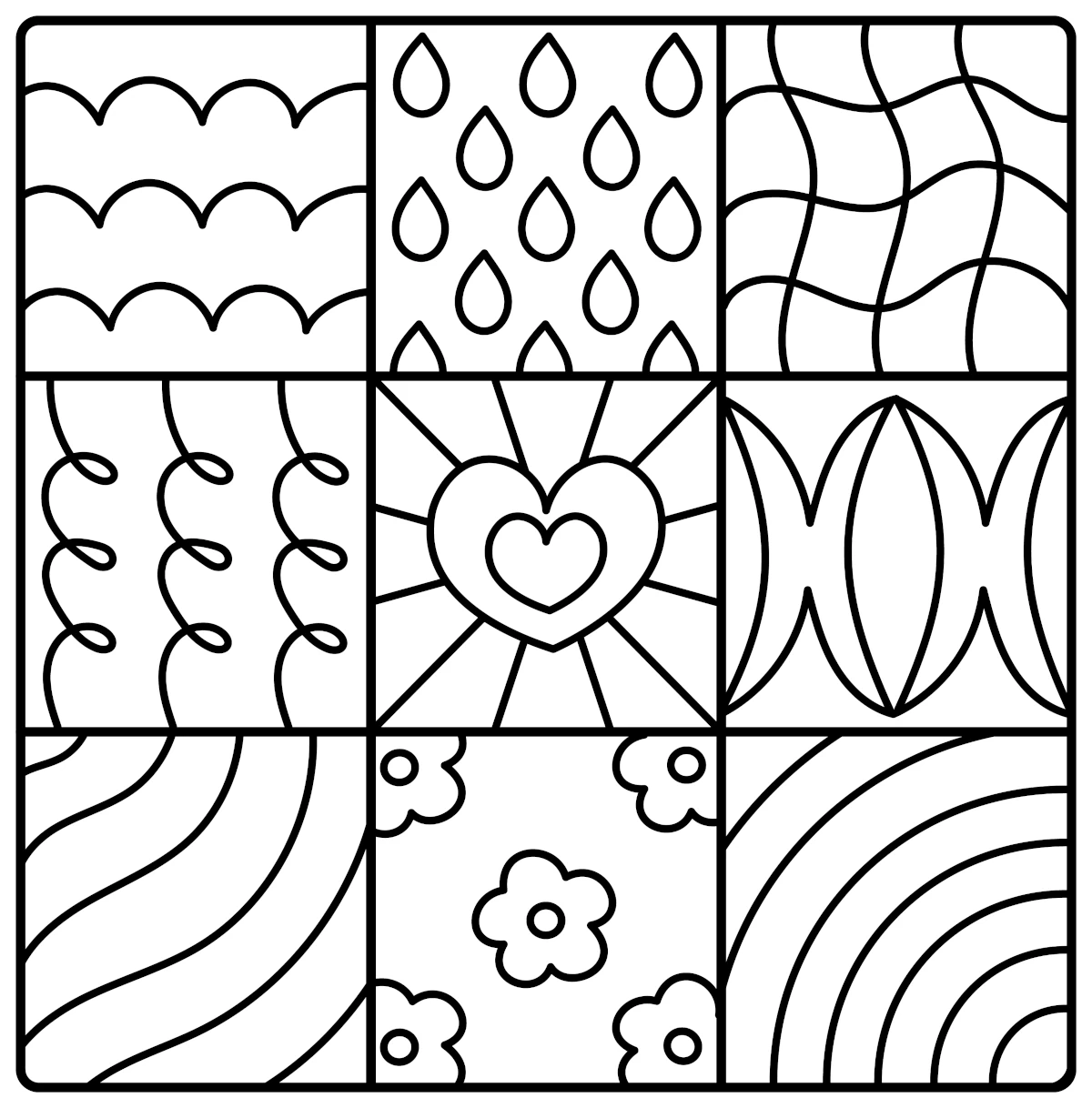 Pattern Colouring Sheets Printable