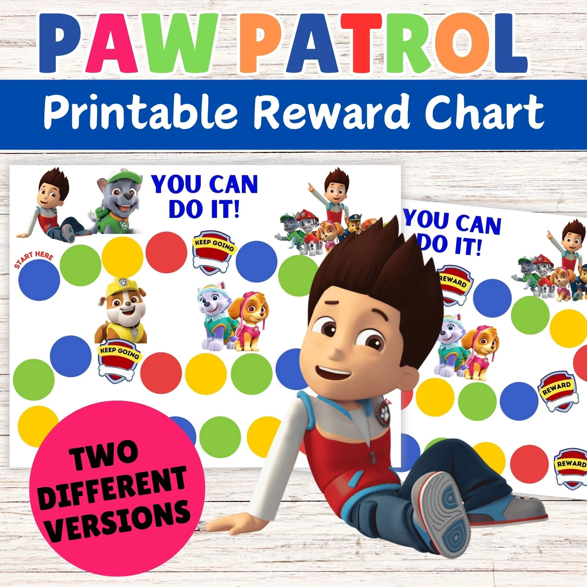 Paw Patrol Behavior Reward Chart For Kids Printable Paw Patrol Posit Girly Girl Tutus