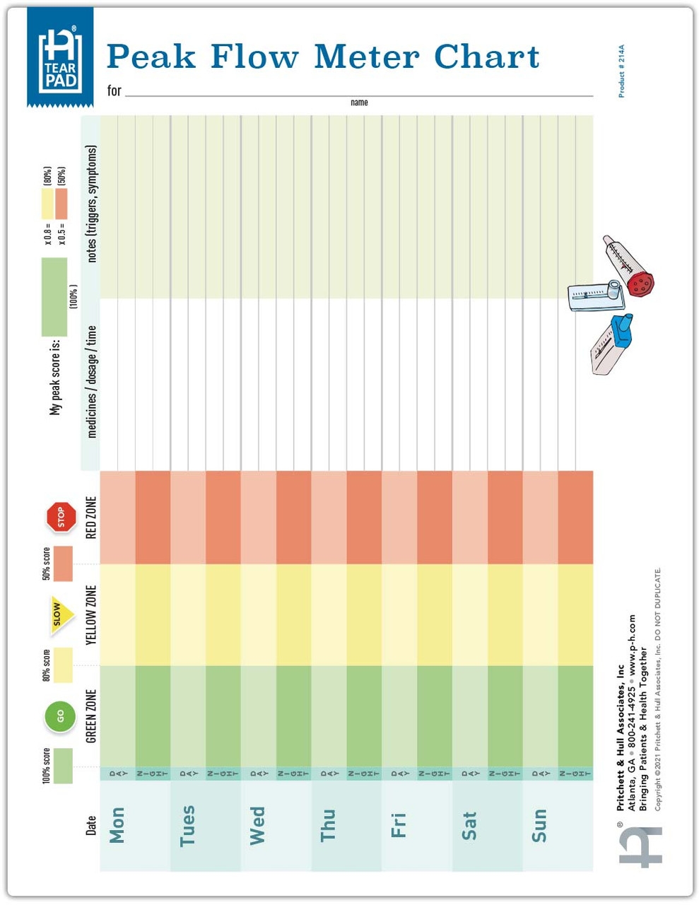 Peak Flow Meter Tearpad 50 Sheets Per Pad Pritchett And Hull Peak Flow Meter Tearpad 50 Sheets Per Pad Pritchett And Hull