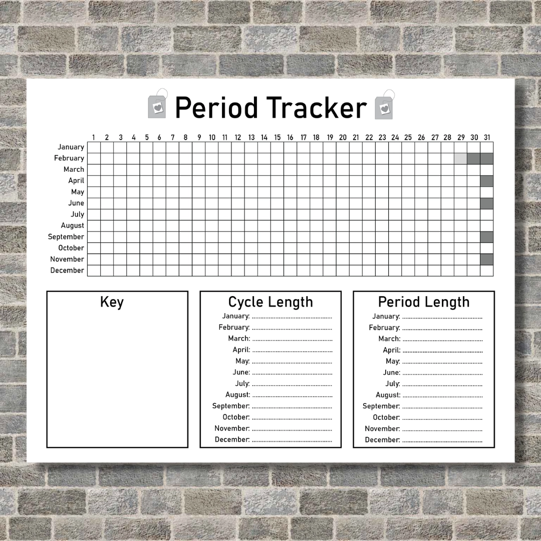 Period Tracker Printable PDF 