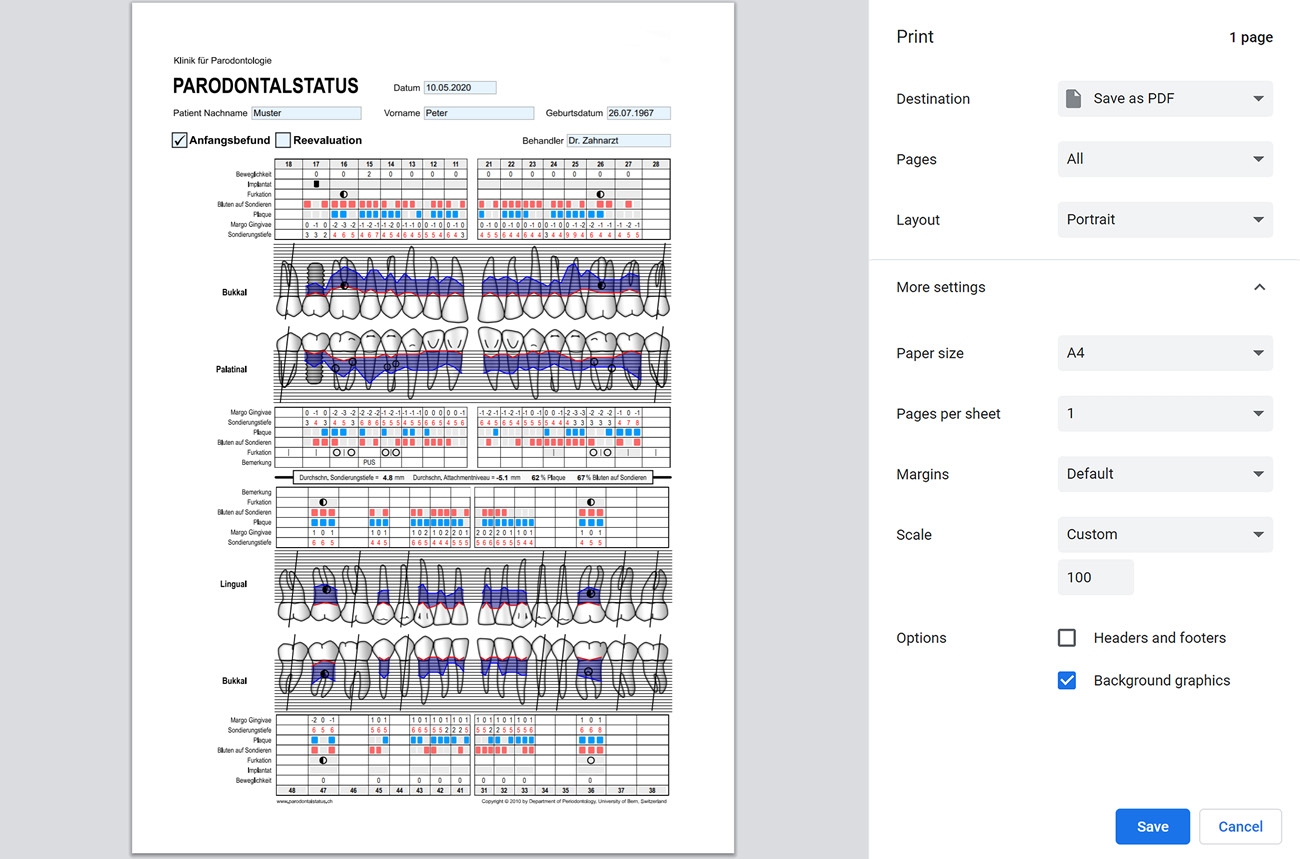 Free Printable Periodontal Chart Free Printable Periodontal Chart
