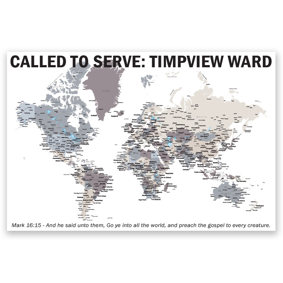 Personalized LDS World Mission Map Poster In LDS Missionary Banners Posters On LDSBookstore