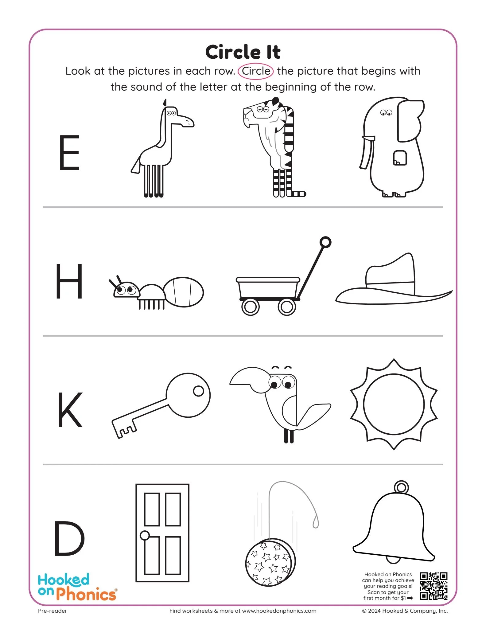 Phonics Worksheets Hooked On Phonics