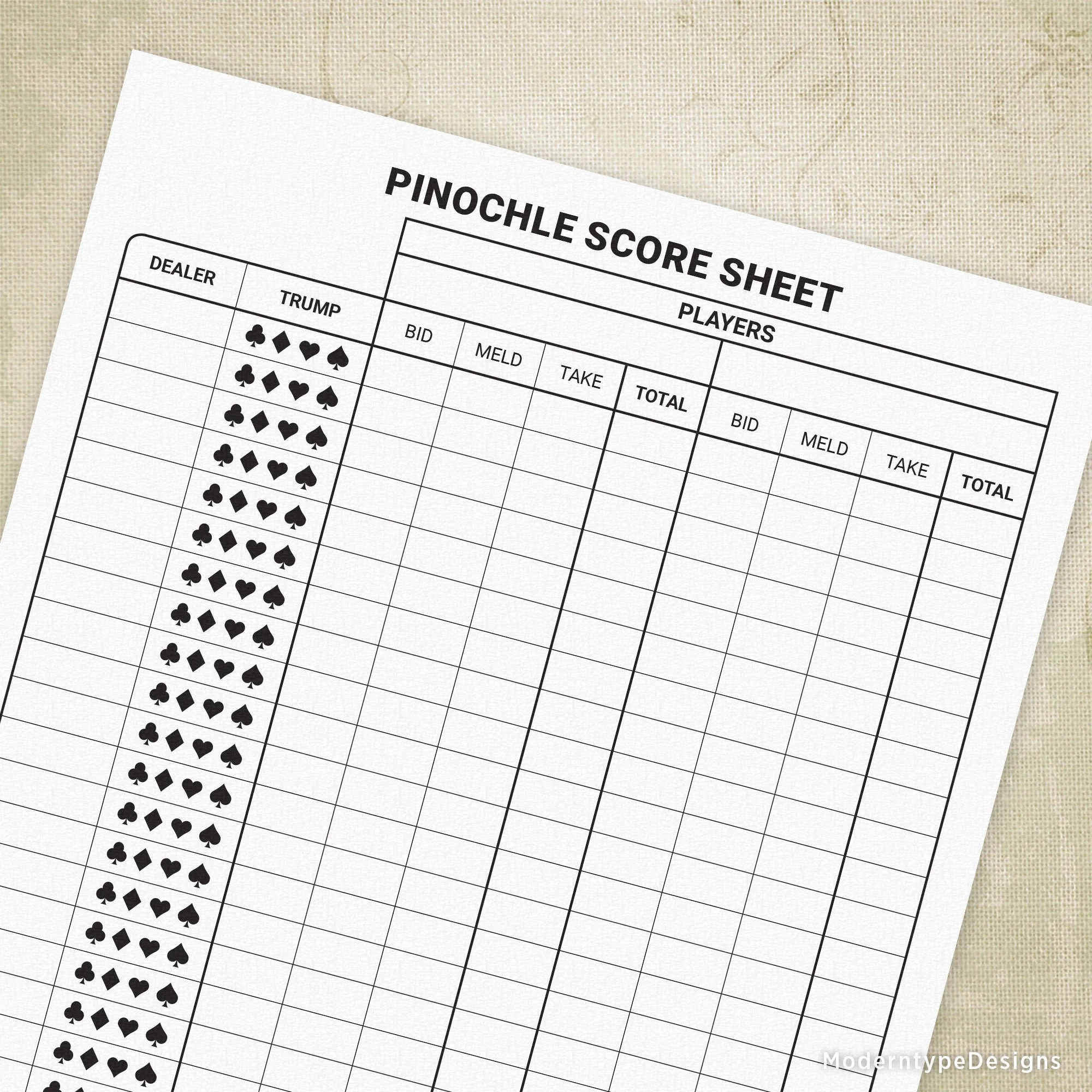 Pinochle Score Sheet Printable Pinochle Tricks Pinochle Rules Virtual Pinochle Cheat Sheet Variations Of Handed