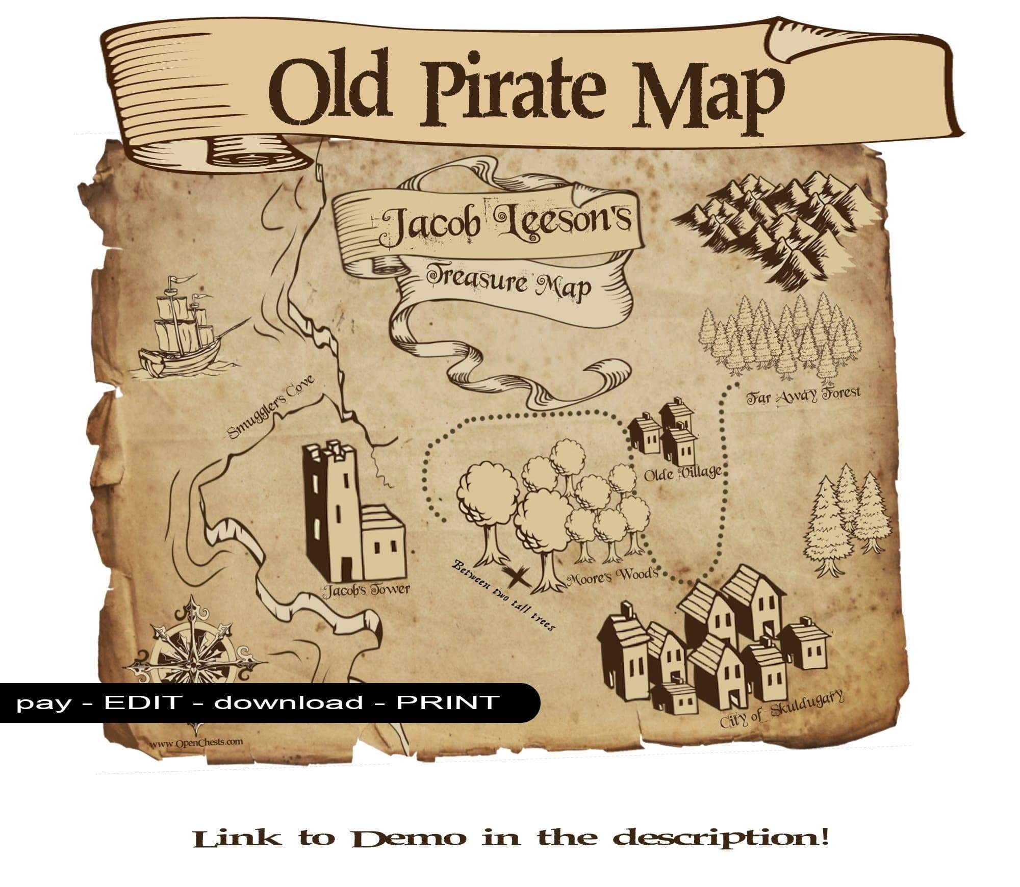 Printable Childrens Pirate Maps