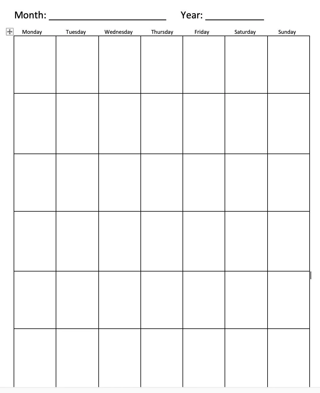 Portrait Monthly Calendar DOWNLOAD Etsy Finland