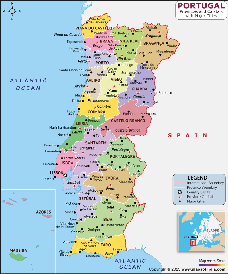 Printable Map Portugal