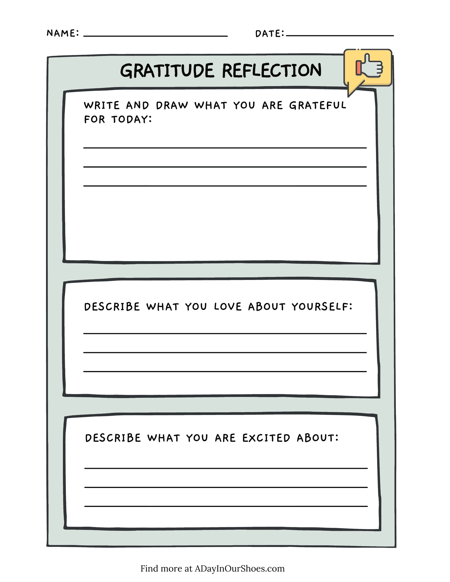 Printable Positive Thinking Worksheets