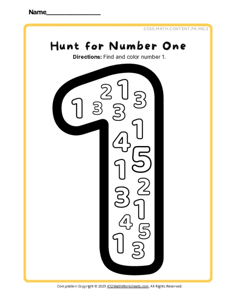 Preschool Number Sense Worksheets K12 Math Worksheets