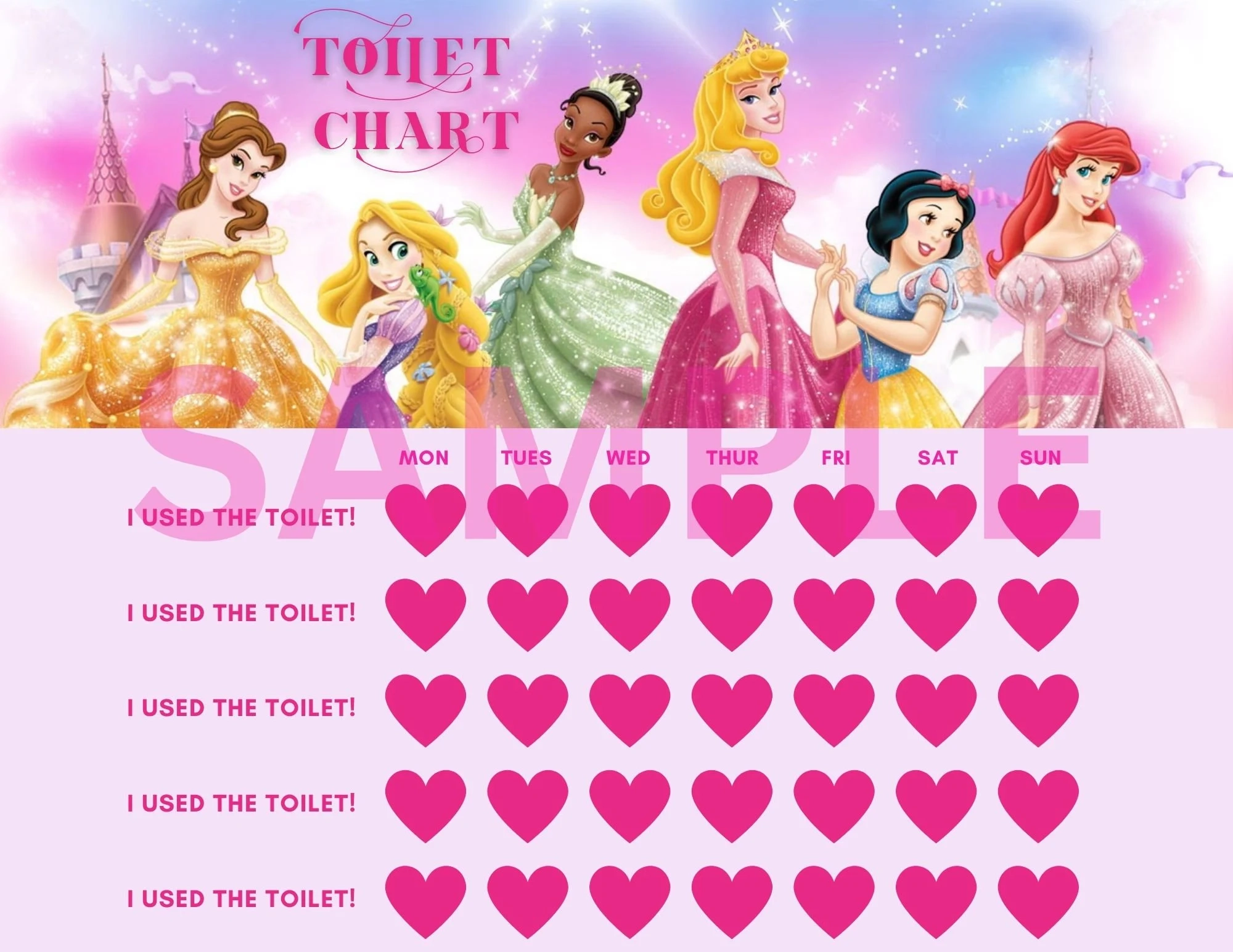 Princess Potty Training Chart Printable