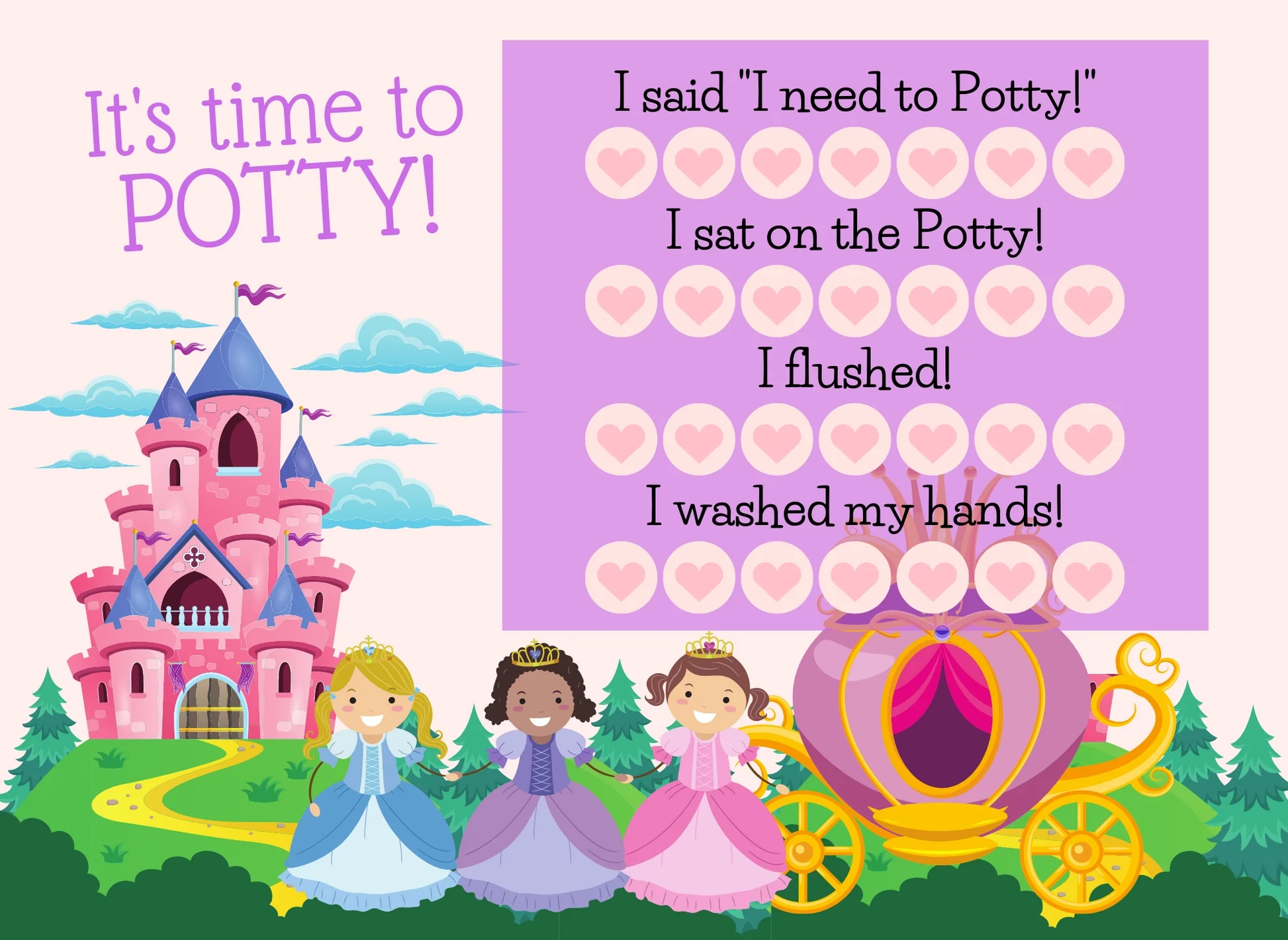 Princess Potty Training Chart Printable