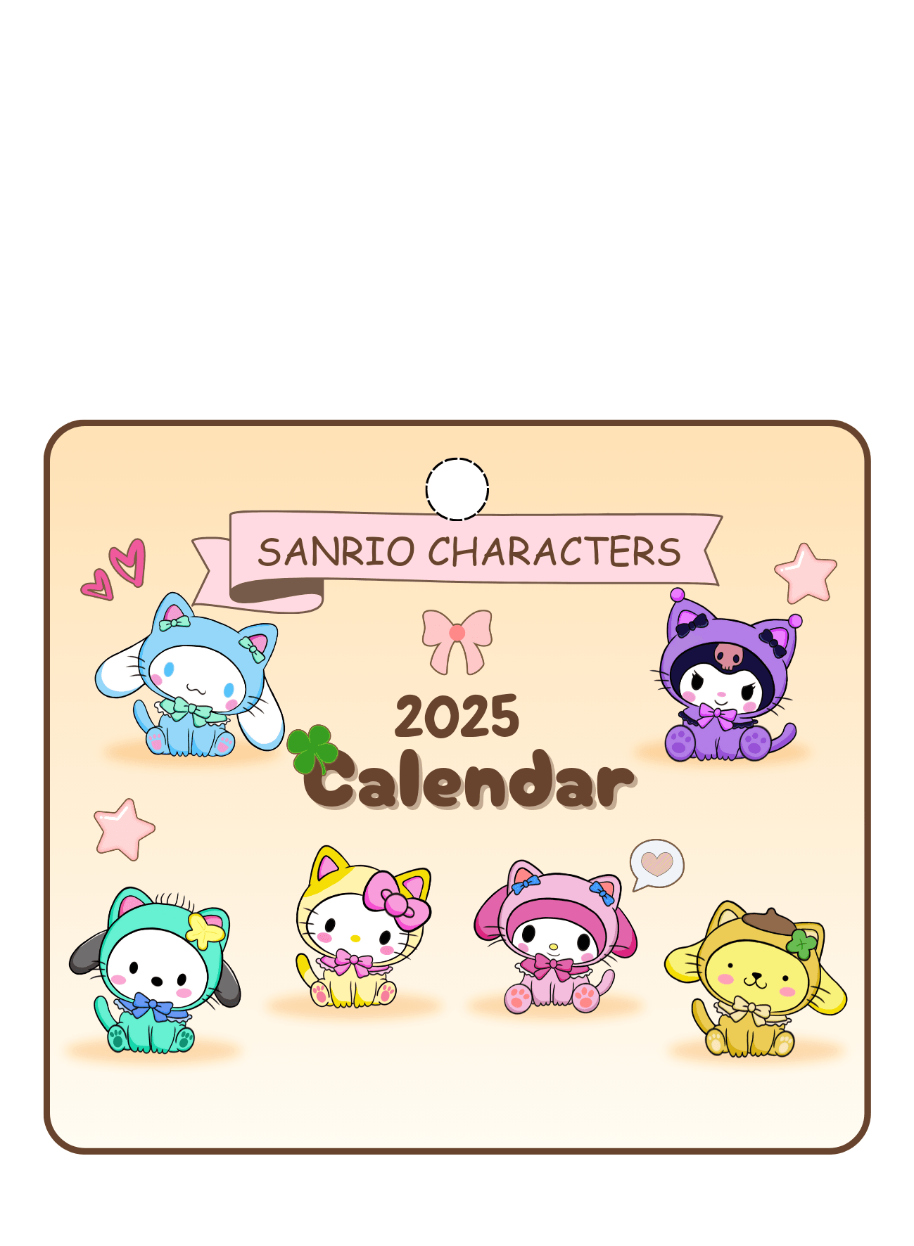 Printable 2025 Calendar With SANRIO CHARACTERS Design By Panzerarts Raket PH