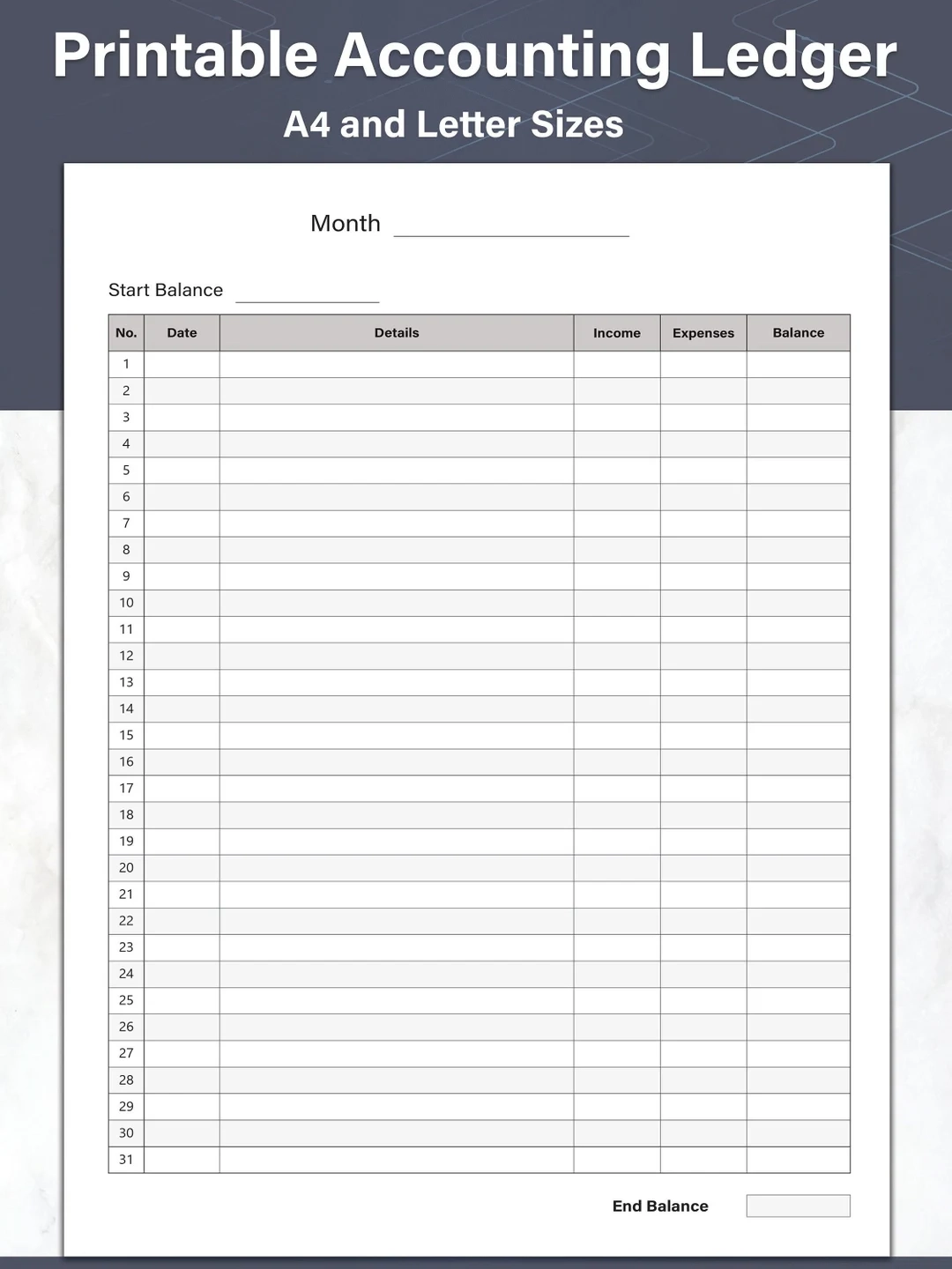 Free Printable Accounting Worksheets