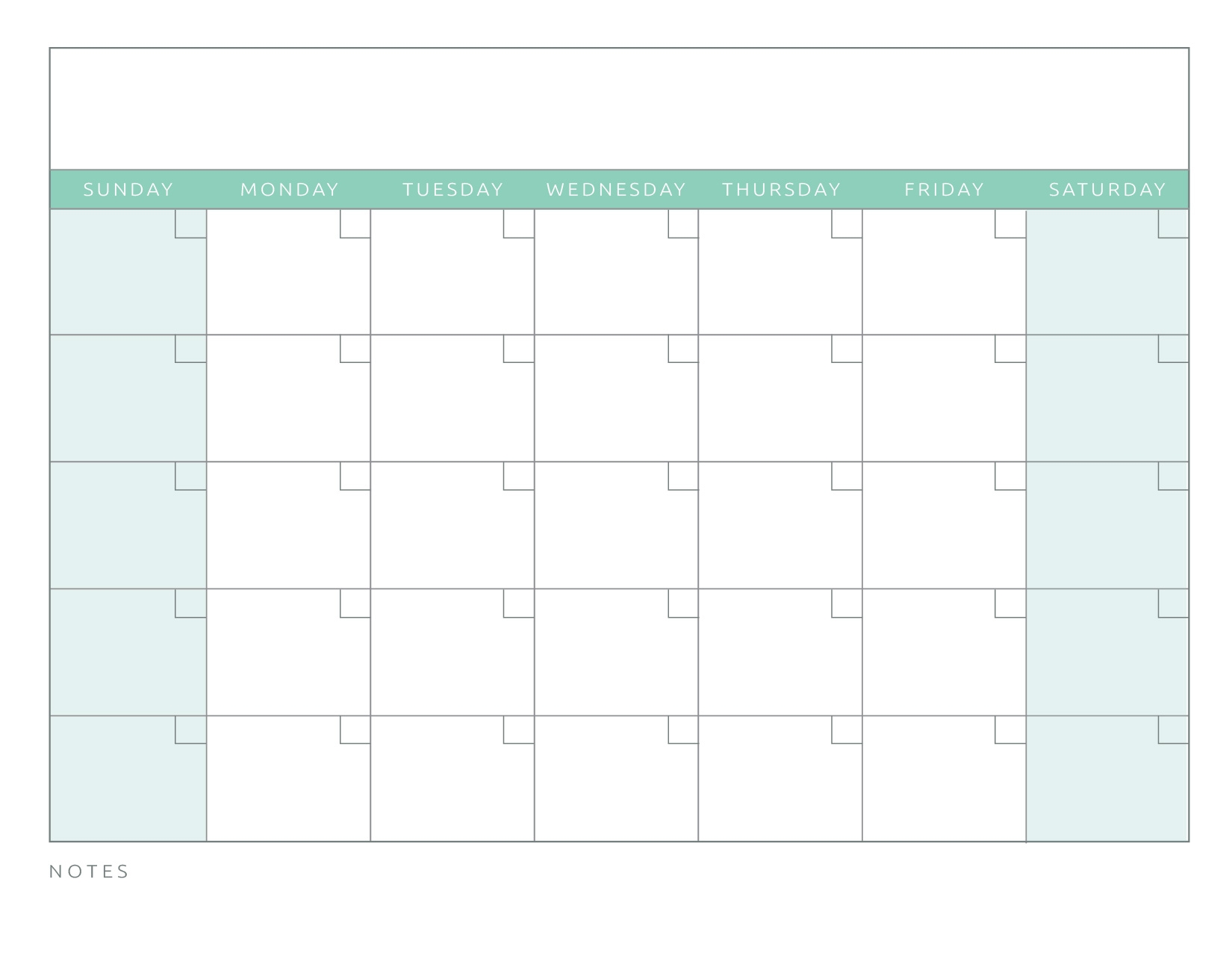 Free Printable Blank Calendar Templates