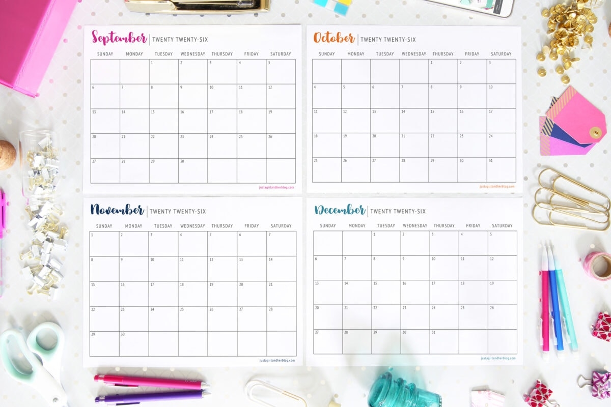Printable Calendar 8 Beautiful FREE Calendars Abby Lawson