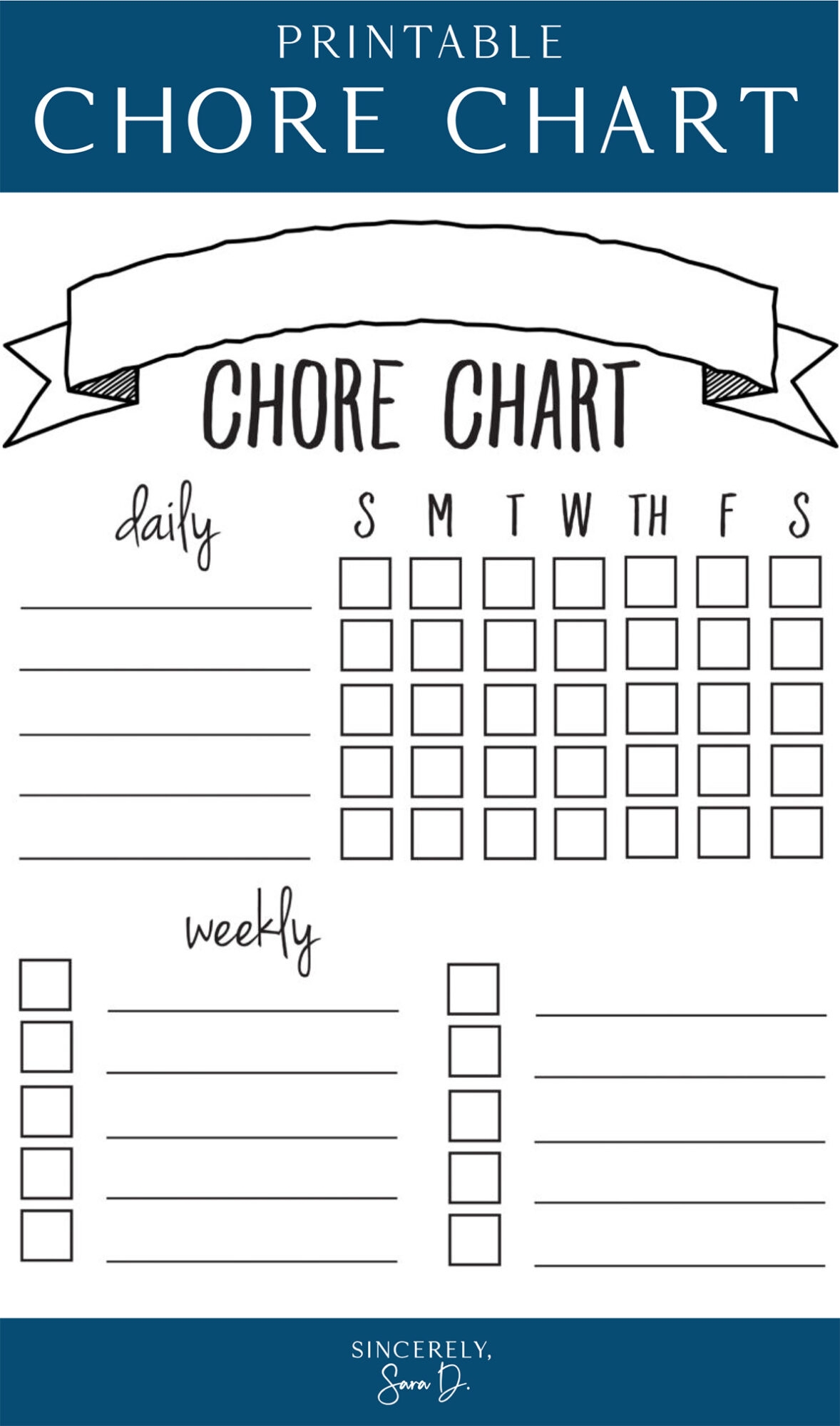 Chore Chart Free Printable