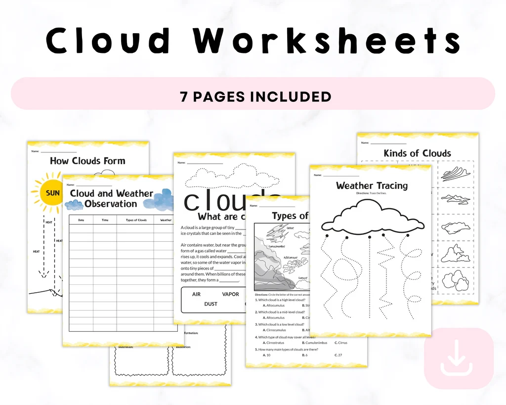 Free Printable Cloud Worksheets Free Printable Cloud Worksheets