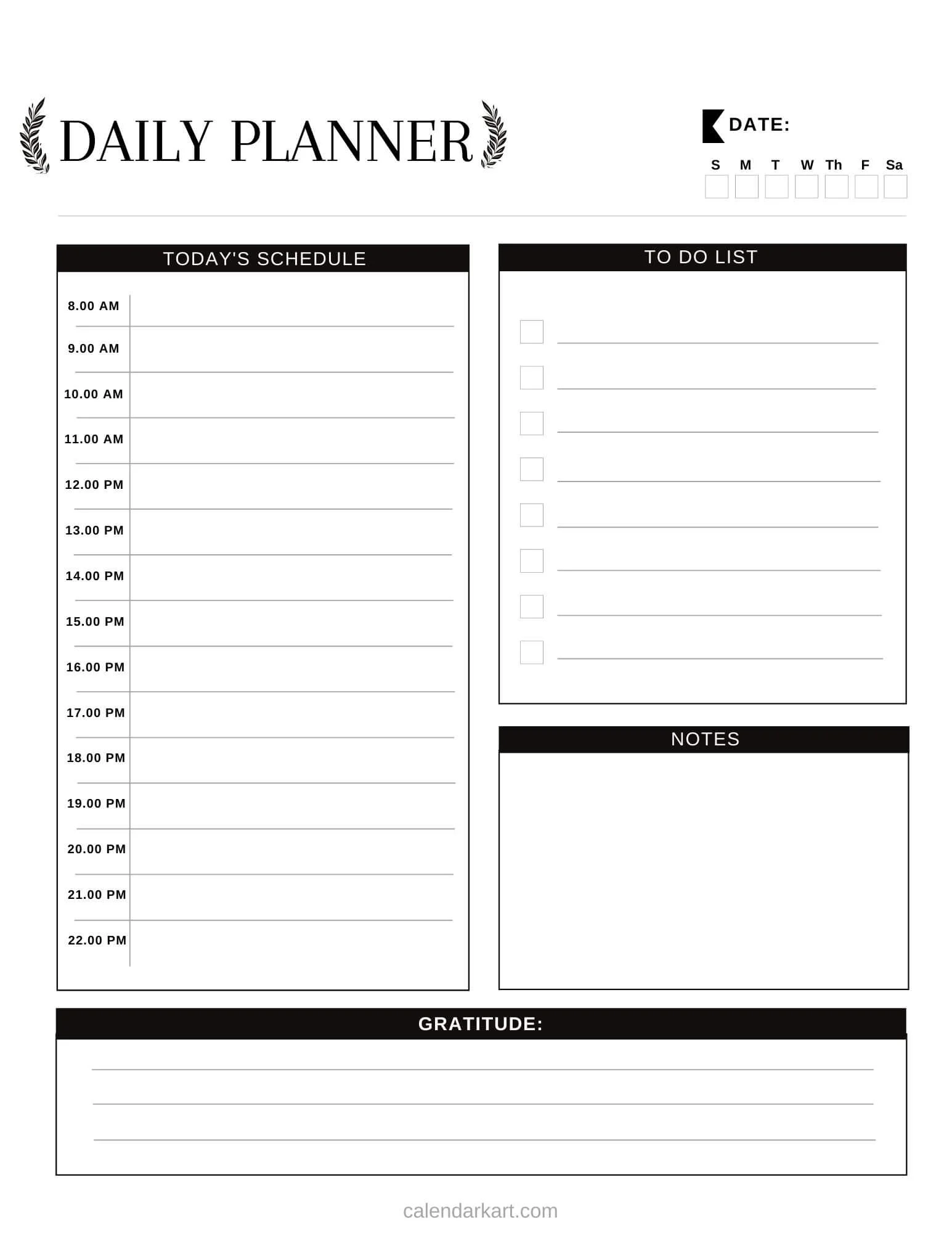 Printable Daily Planner Template Calendarkart Printable Daily Planner Template Calendarkart