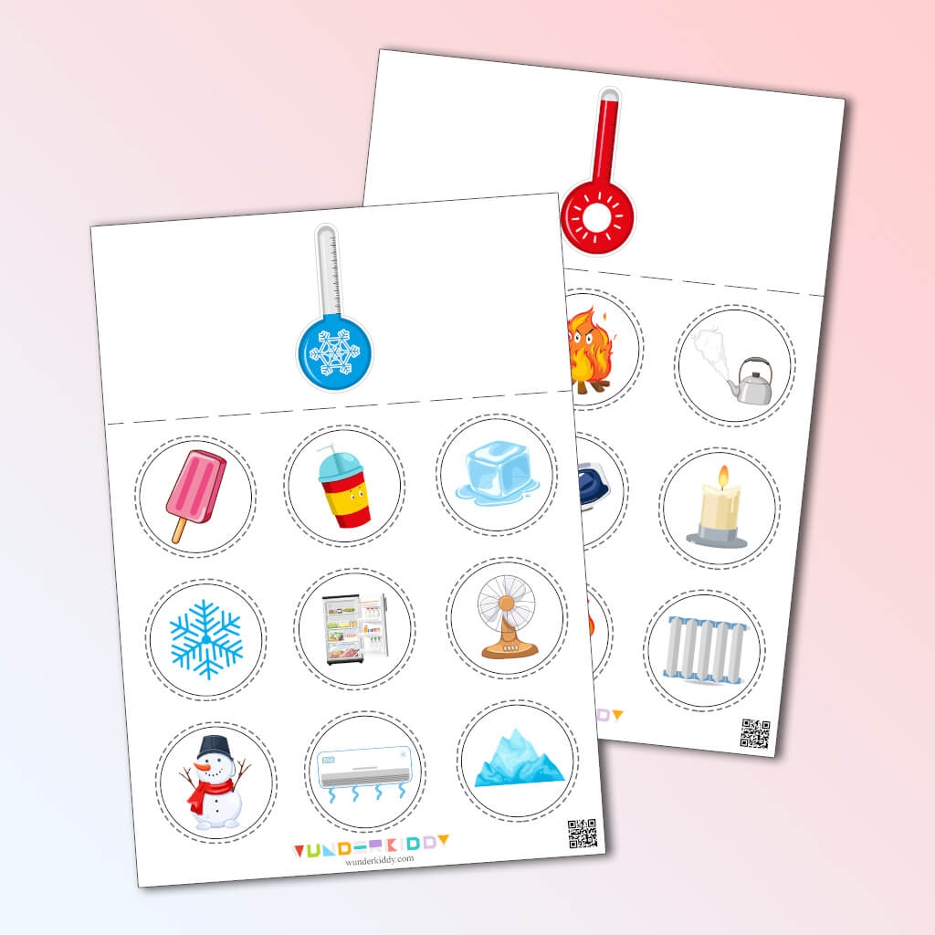 Printable Educational Activity For Kids Hot Or Cold