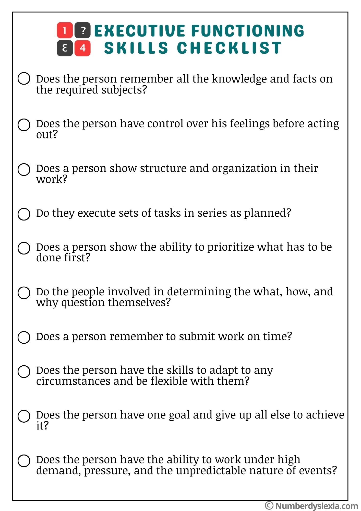 Free Printable Executive Functioning Worksheets Pdf Free Printable Executive Functioning Worksheets Pdf