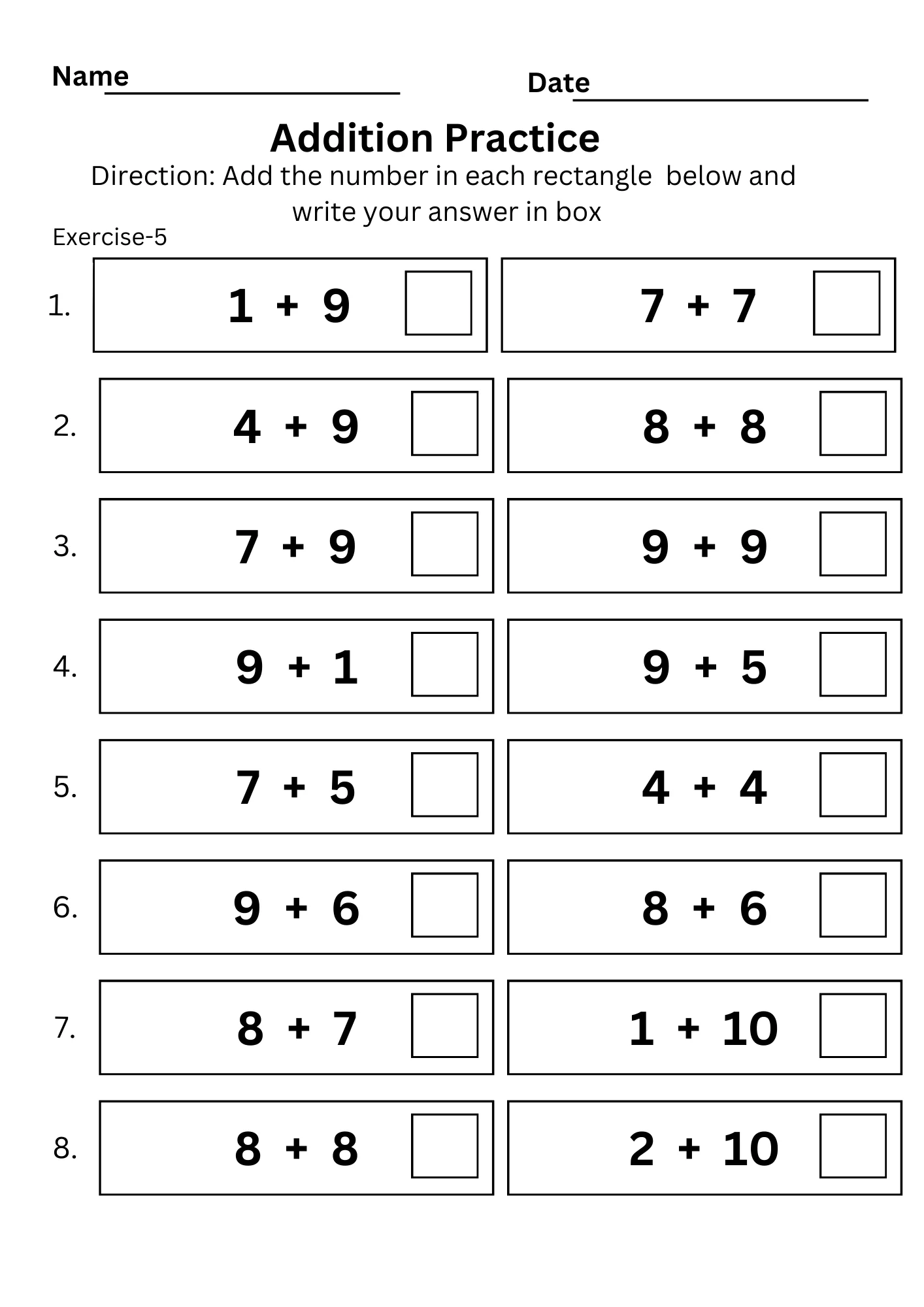 Printable Kindergarten Math Worksheets Printable Kindergarten Math Worksheets