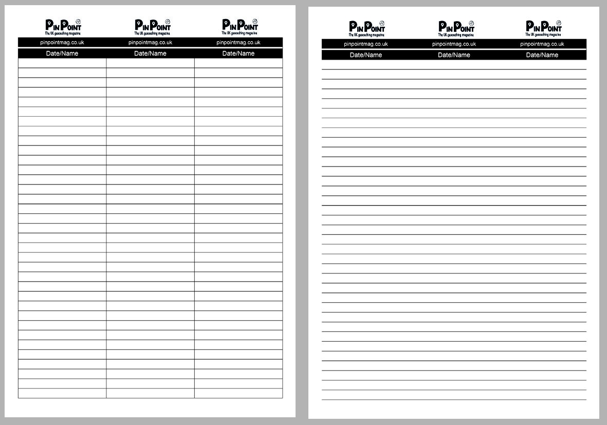 Printable Log Sheet