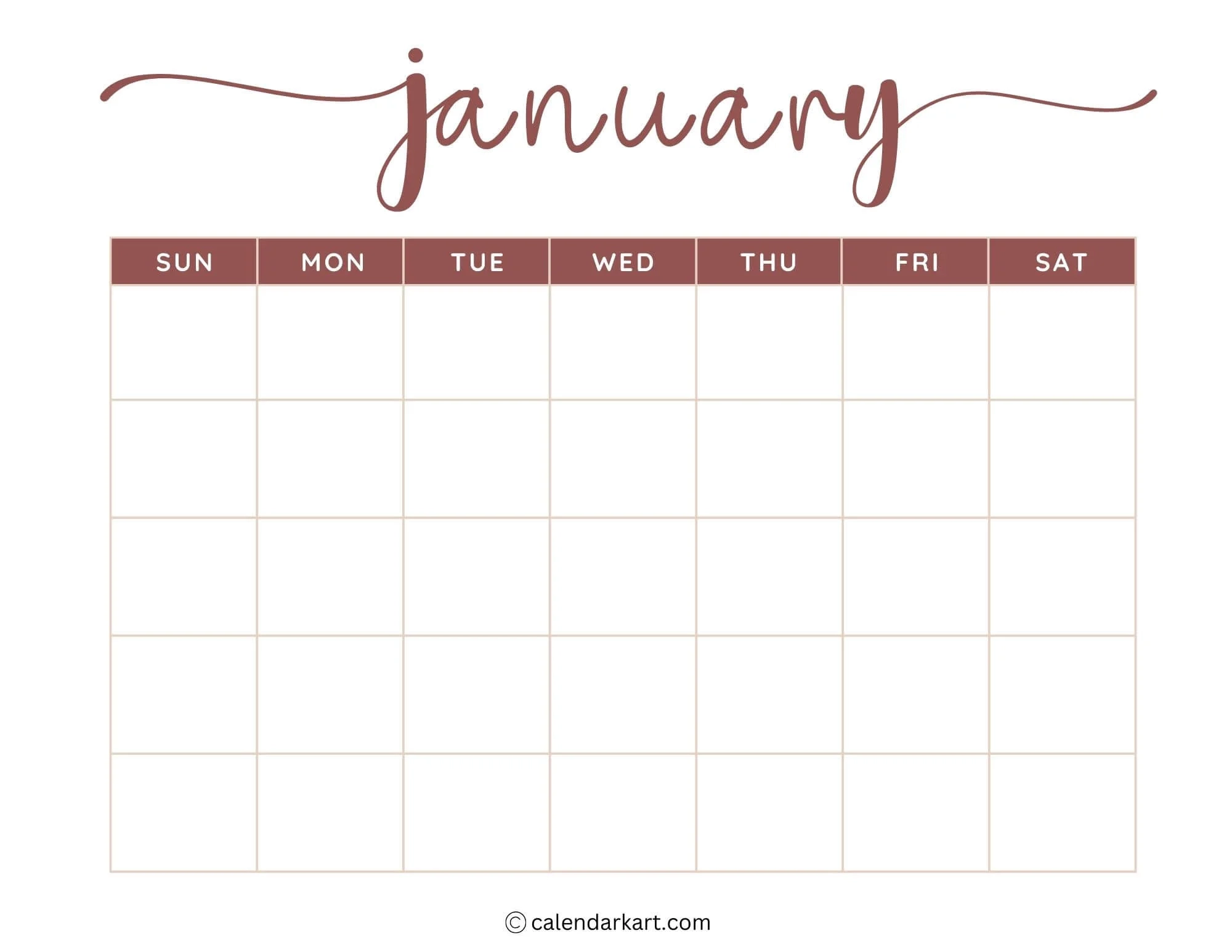 Printable Monthly Weekly And Yearly Blank Calendar Templates