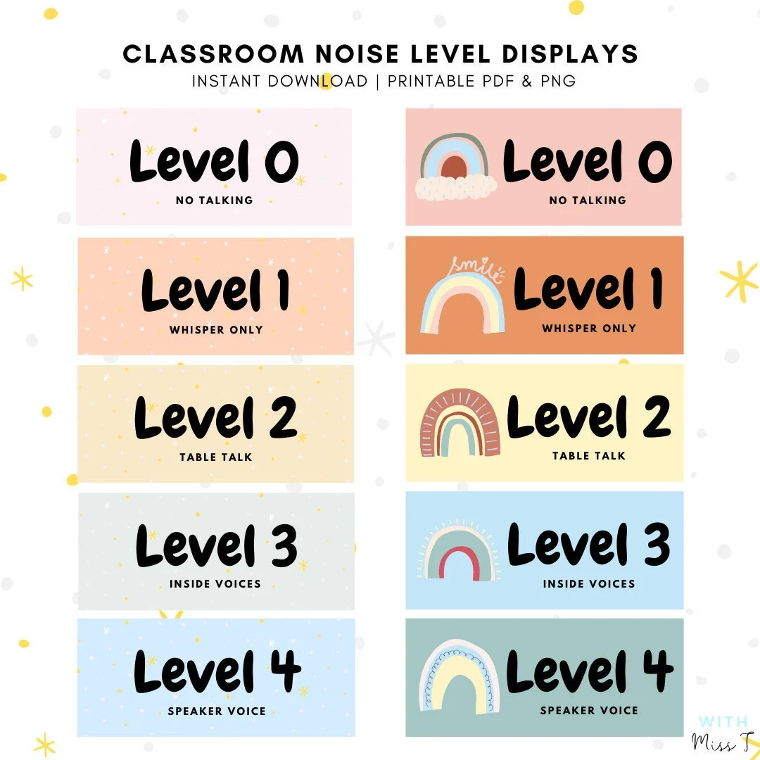 Printable Classroom Noise Level Chart