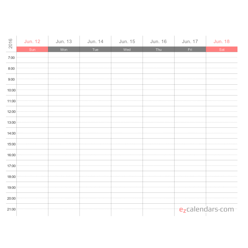 Printable One Week Appointment Calendar PDF EzCalendars