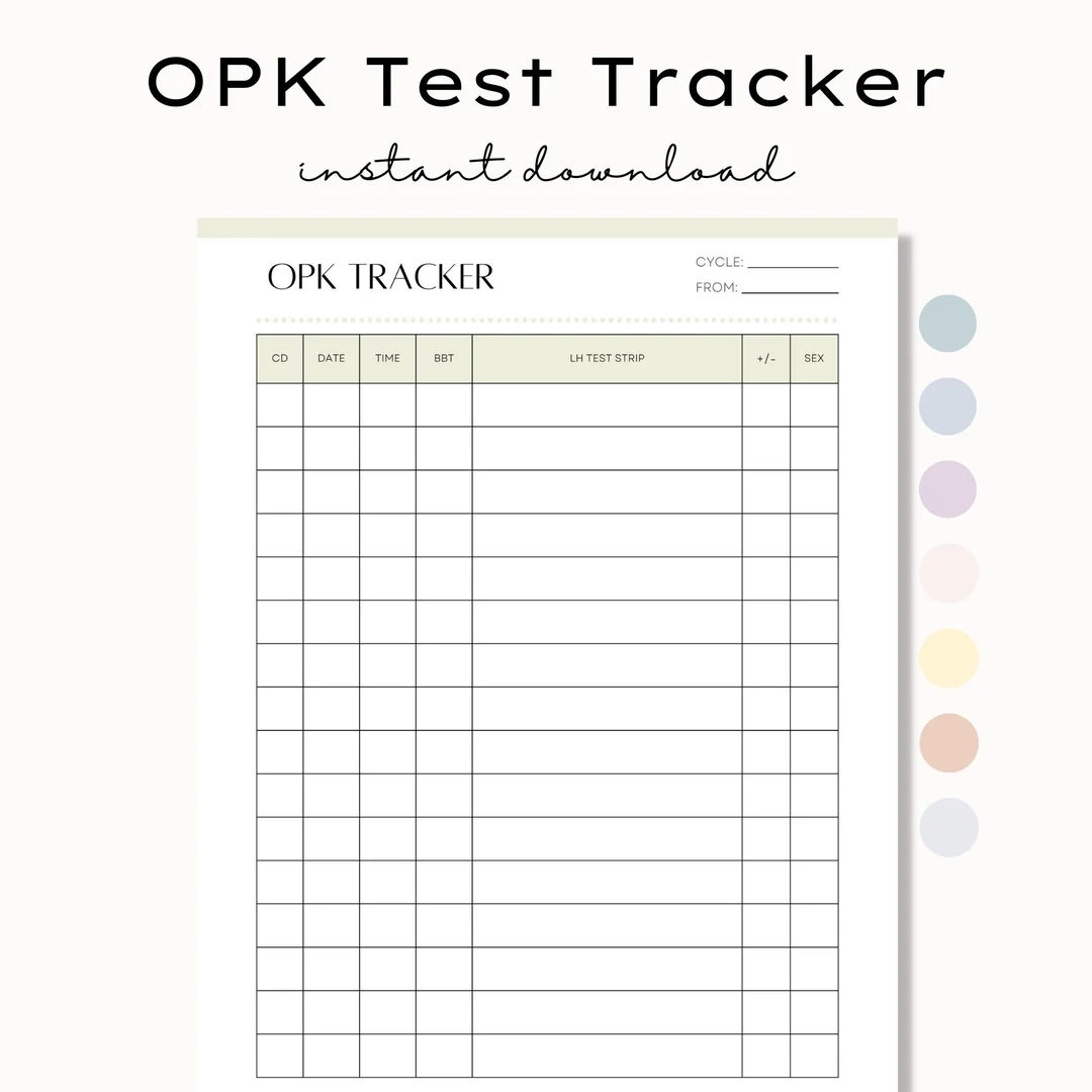 Printable OPK Ovulation Test Tracker Fertility Tracker TTC Planner Ovulation Test Strips Ovulation Tracker Instant Download PDF Etsy