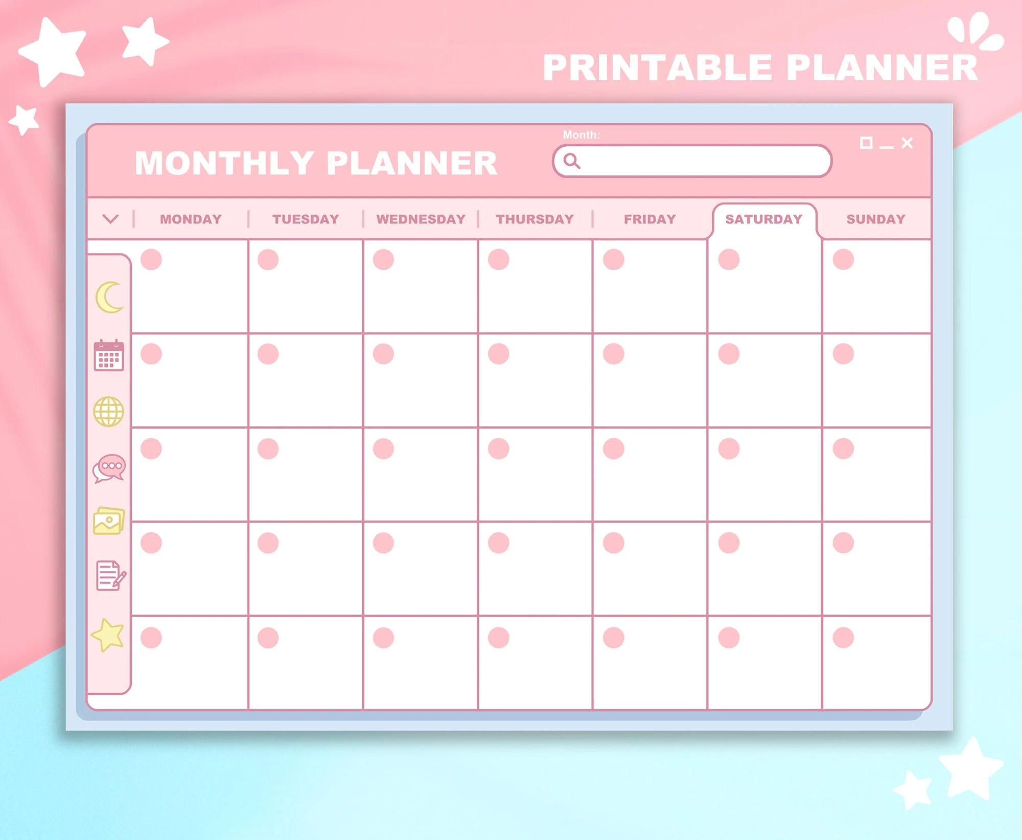 Printable Pastel Monthly Planner Undated Digital Planner Cute Kawaii Desktop Aesthetic Calendar Etsy Printable Pastel Monthly Planner Undated Digital Planner Cute Kawaii Desktop Aesthetic Calendar Etsy