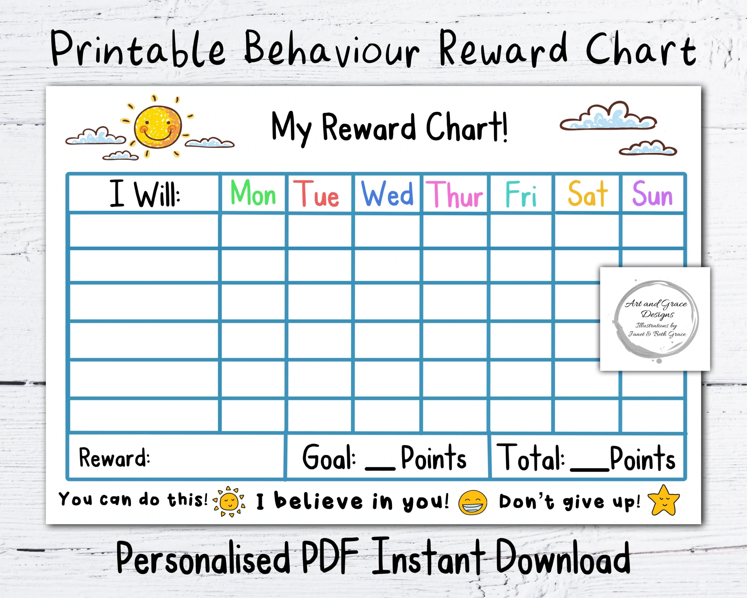 Printable Rewards Chart For Behavior