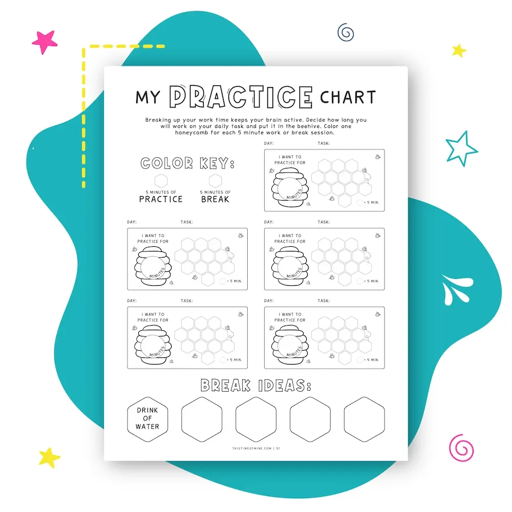 Printable Practice Chart For Kids Build Time Management Skills That Last 