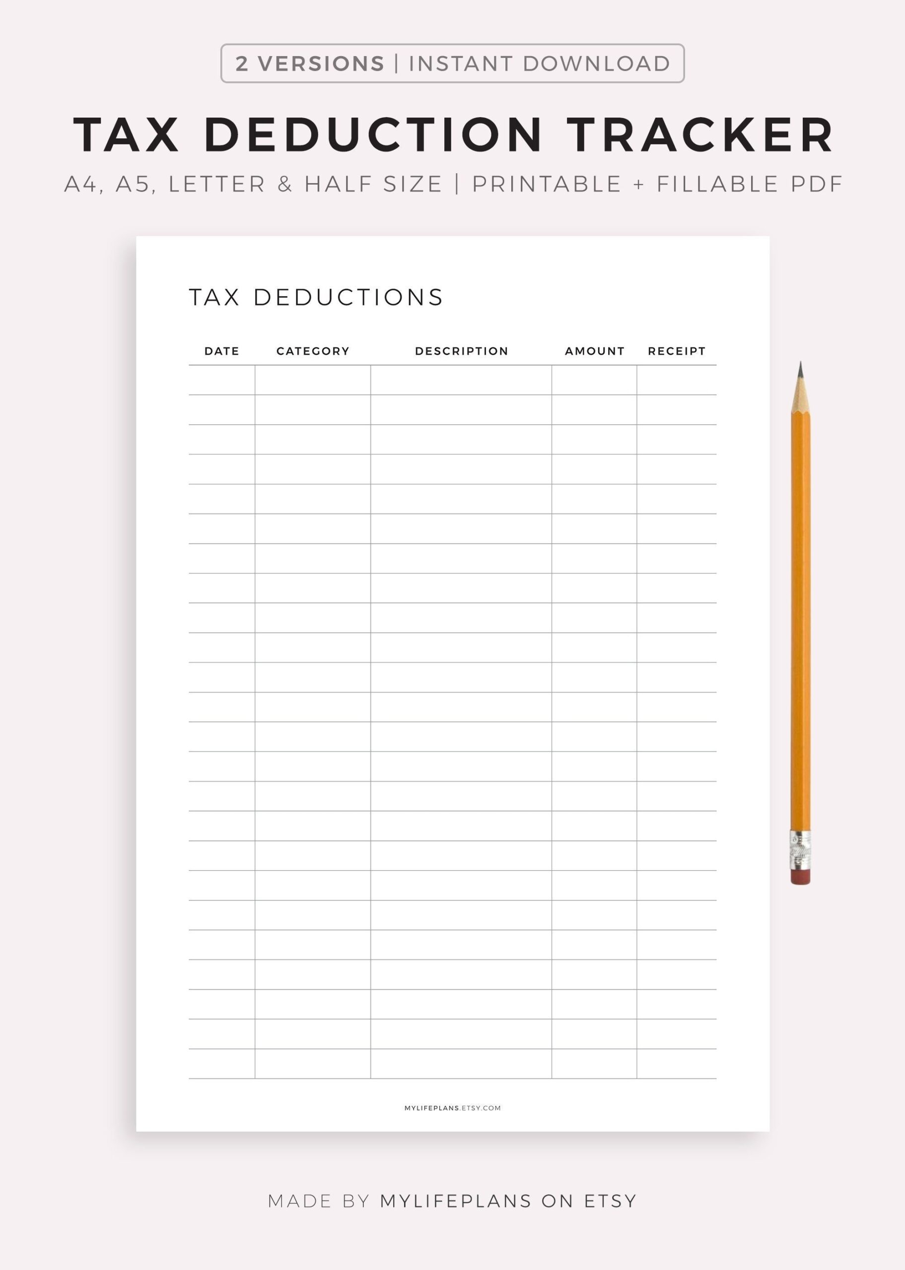 Printable Tax Worksheet