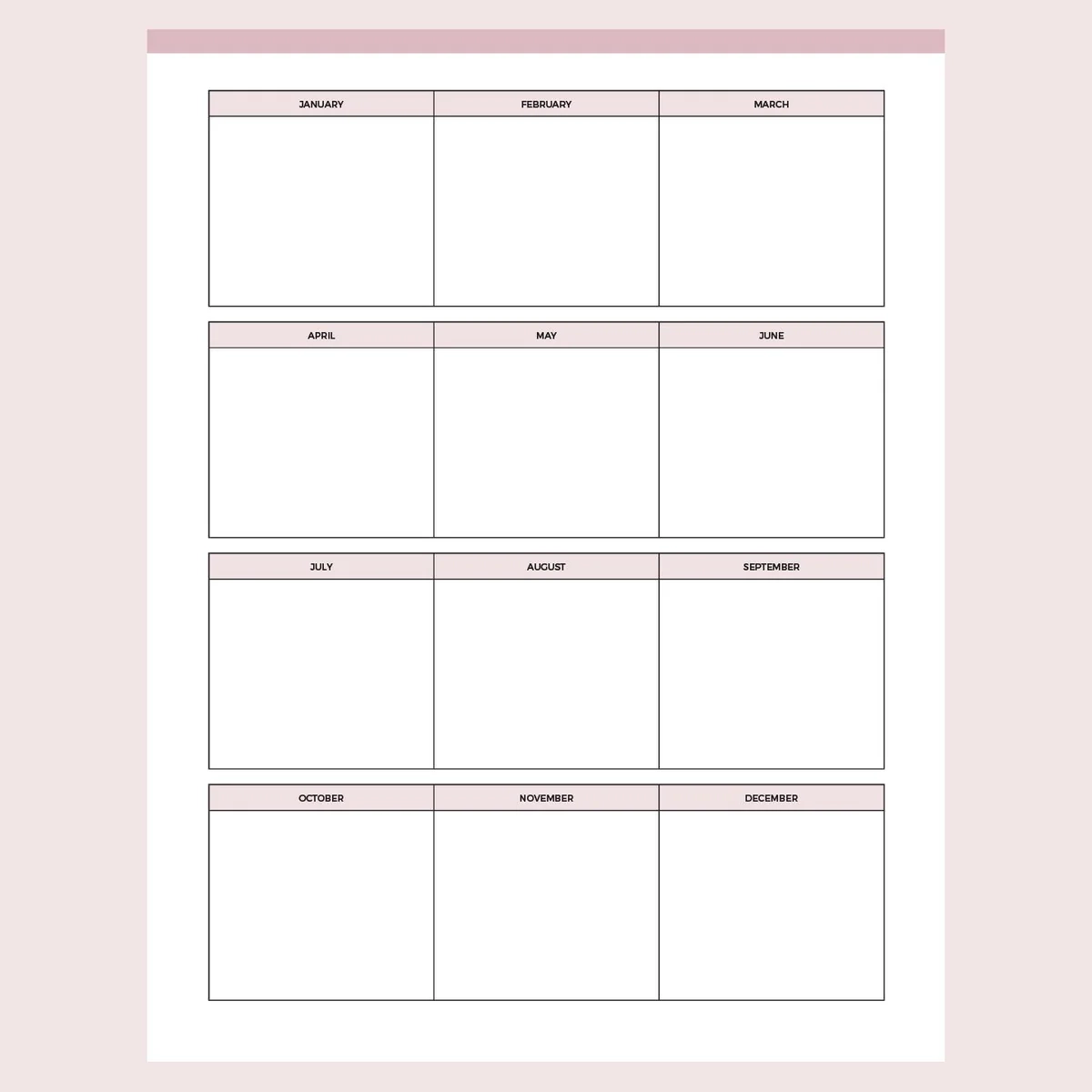 Full Year Printable Calendar