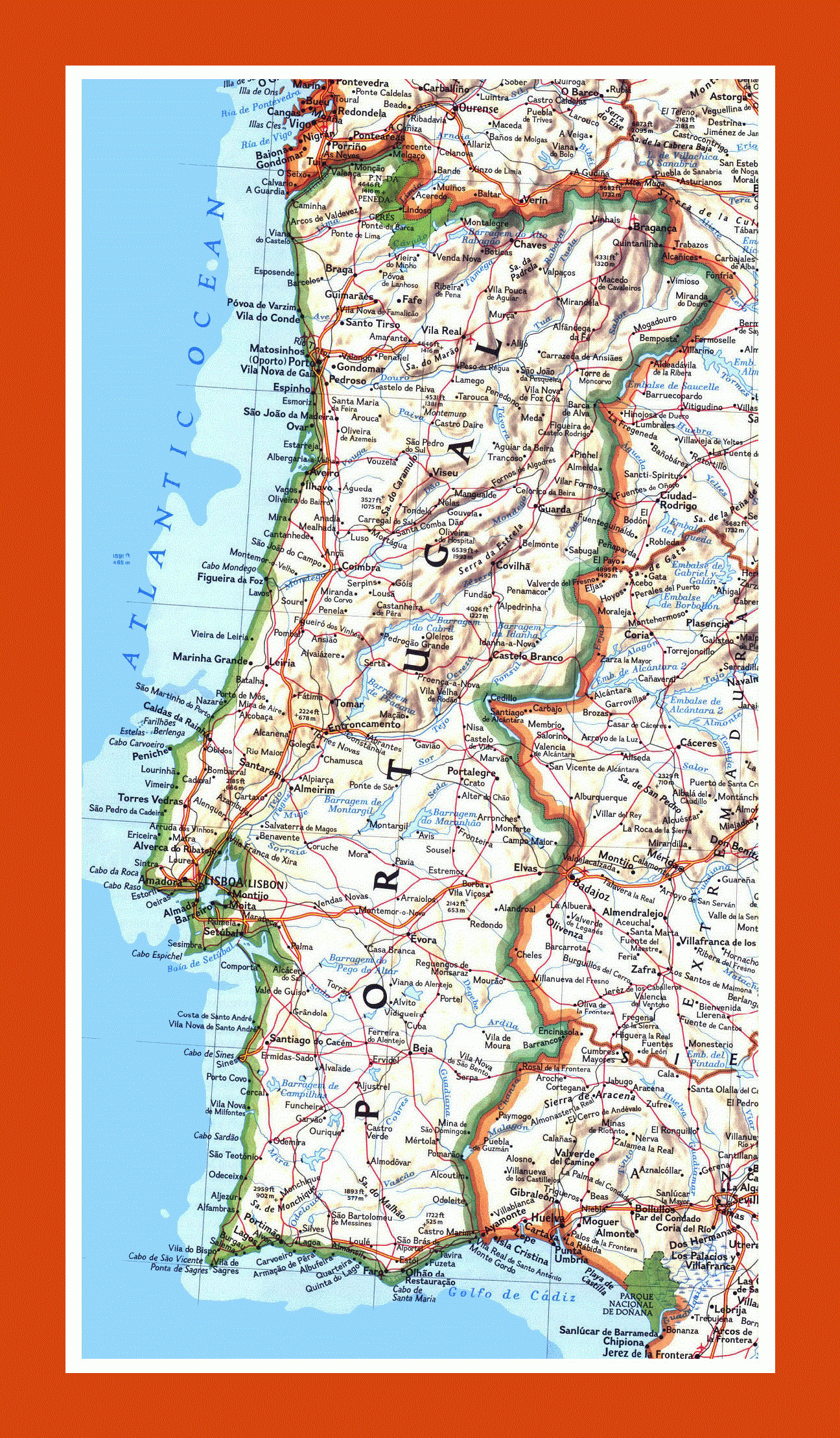 Road Map Of Portugal Maps Of Portugal Maps Of Europe GIF Map Maps Of The World In GIF Format Maps Of The Whole World