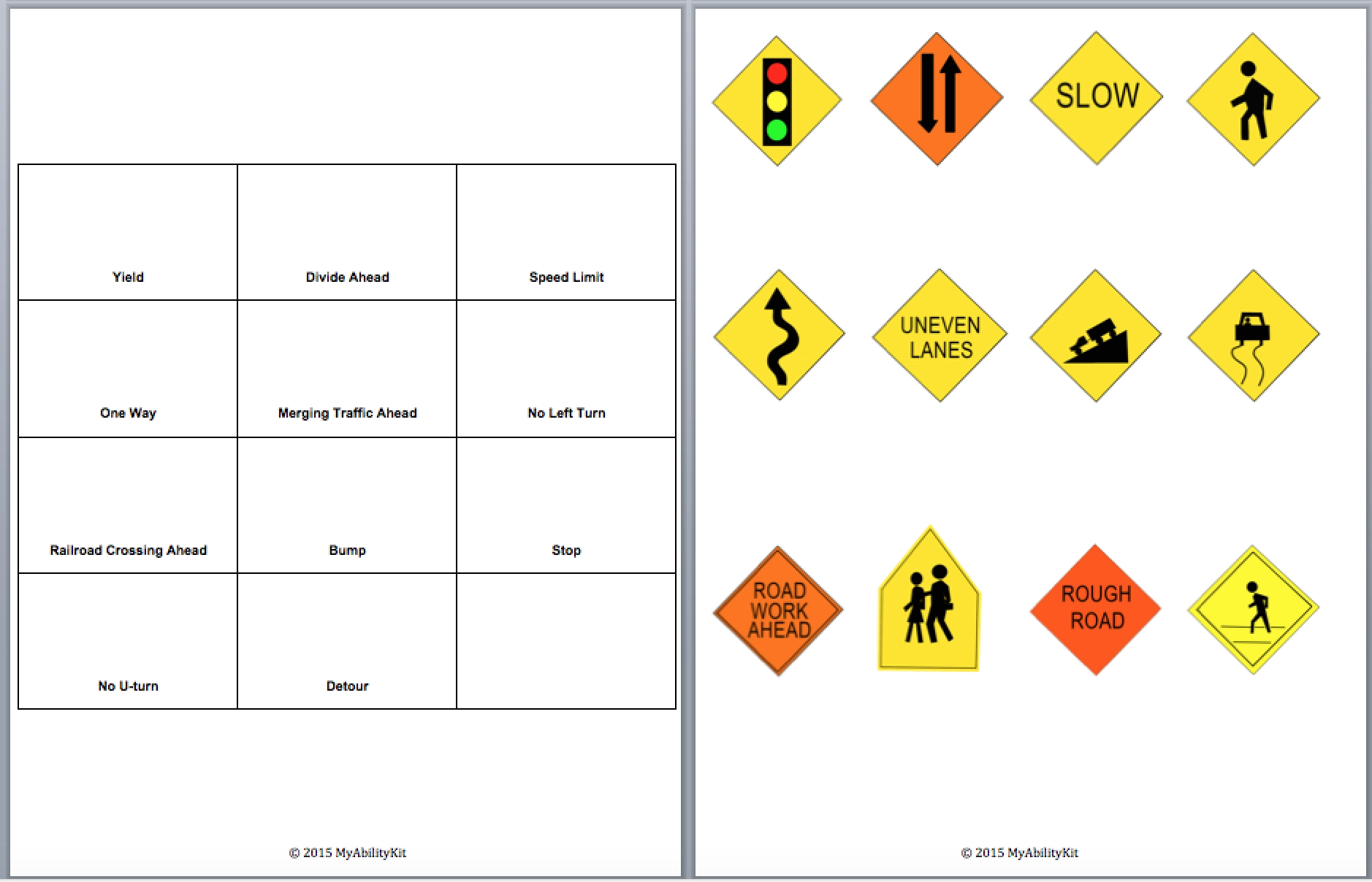 Safety Signs MyAbilityKit Autism Resources