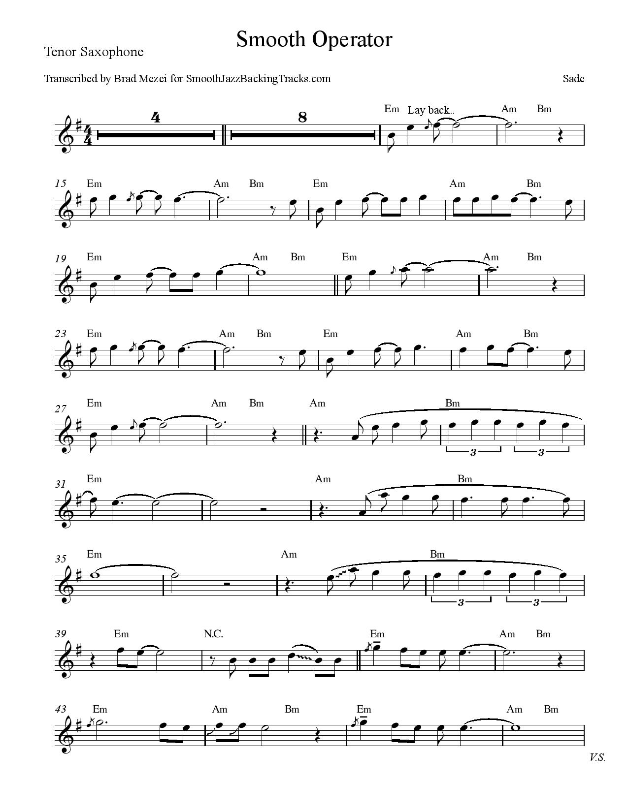 Sax Solo Sheet Music In Printable PDF