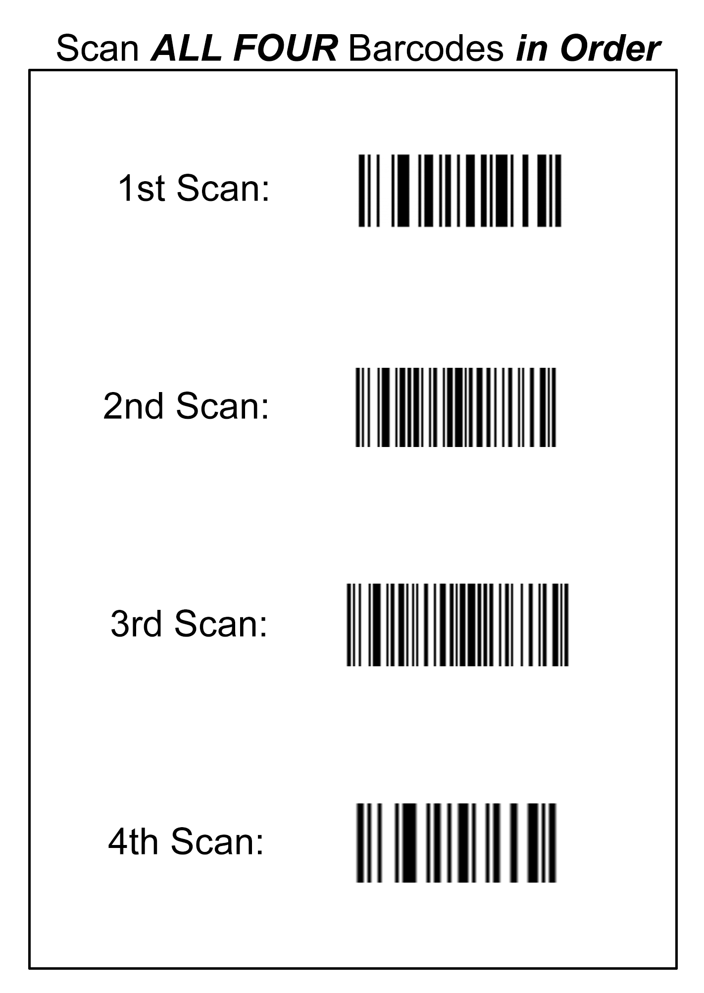Printable Symbol Barcode Scanner Programming Sheet