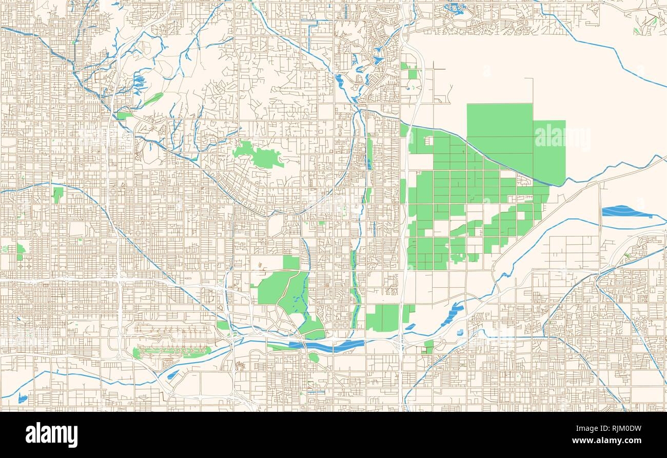 Scottsdale Arizona Printable Map Excerpt This Vector Streetmap Of Downtown Scottsdale Is Made For Infographic And Print Projects Stock Vector Image Art Alamy