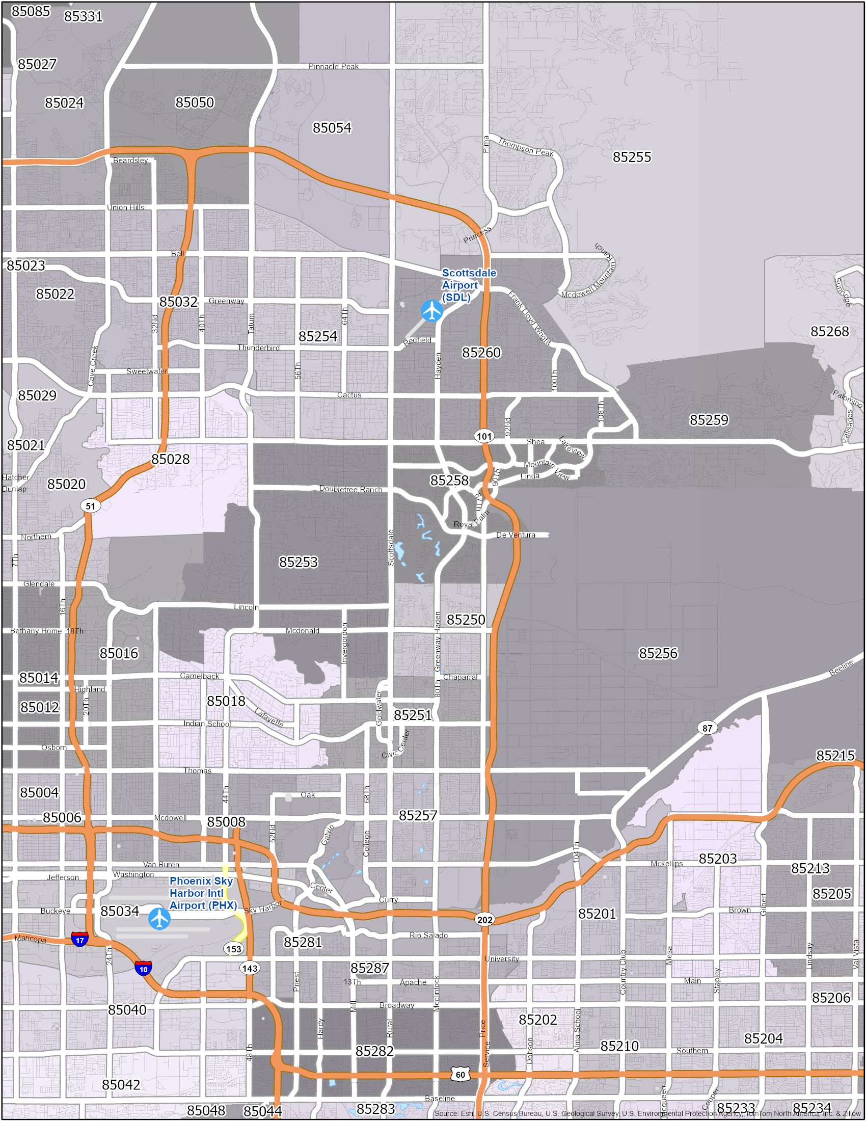 Scottsdale Zip Code Map GIS Geography