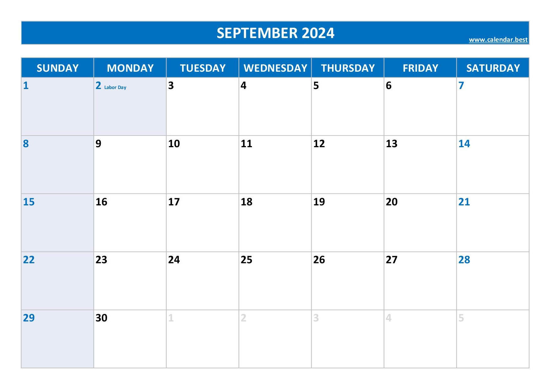 September 2024 Calendar Calendar best