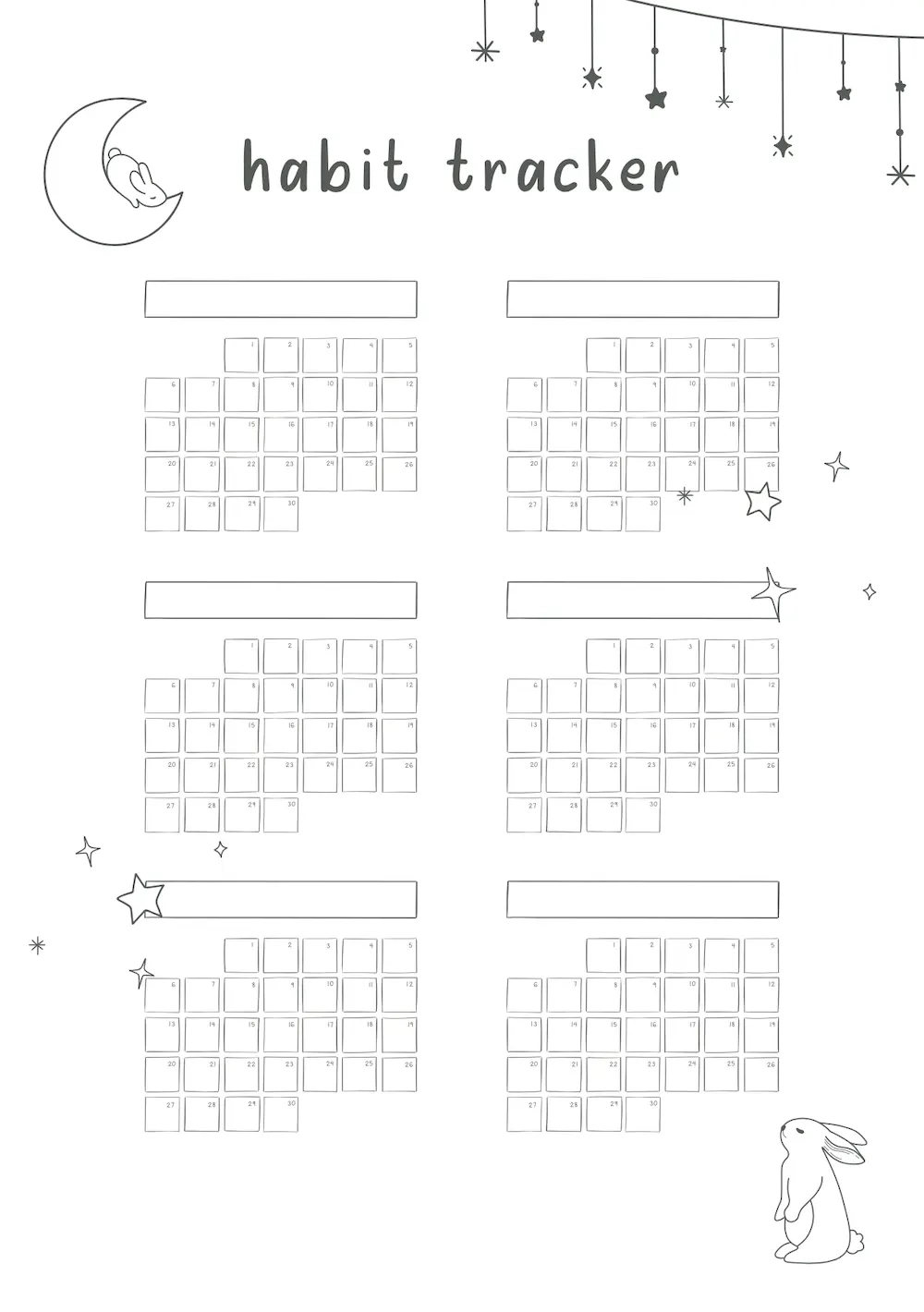 Habit Tracking Calendar Printable