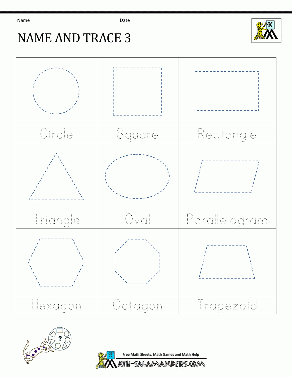 Printable Preschool Worksheets Shapes