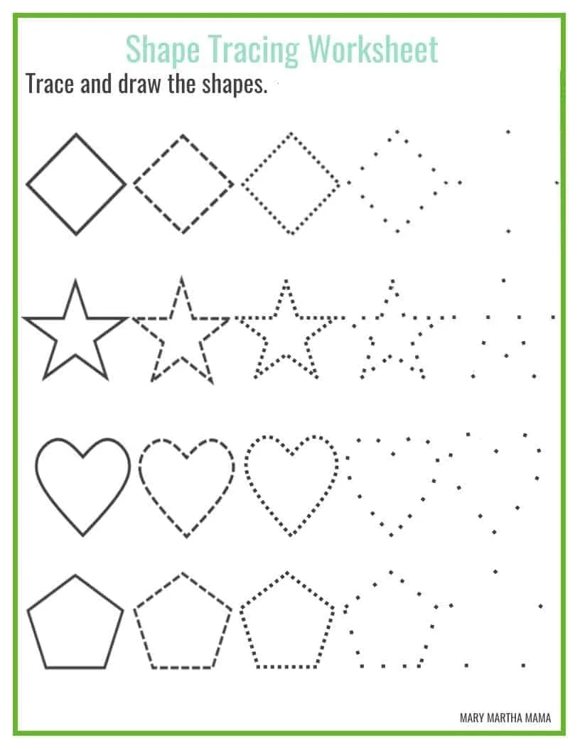 Shapes Worksheets For Preschool Free Printables Mary Martha Mama