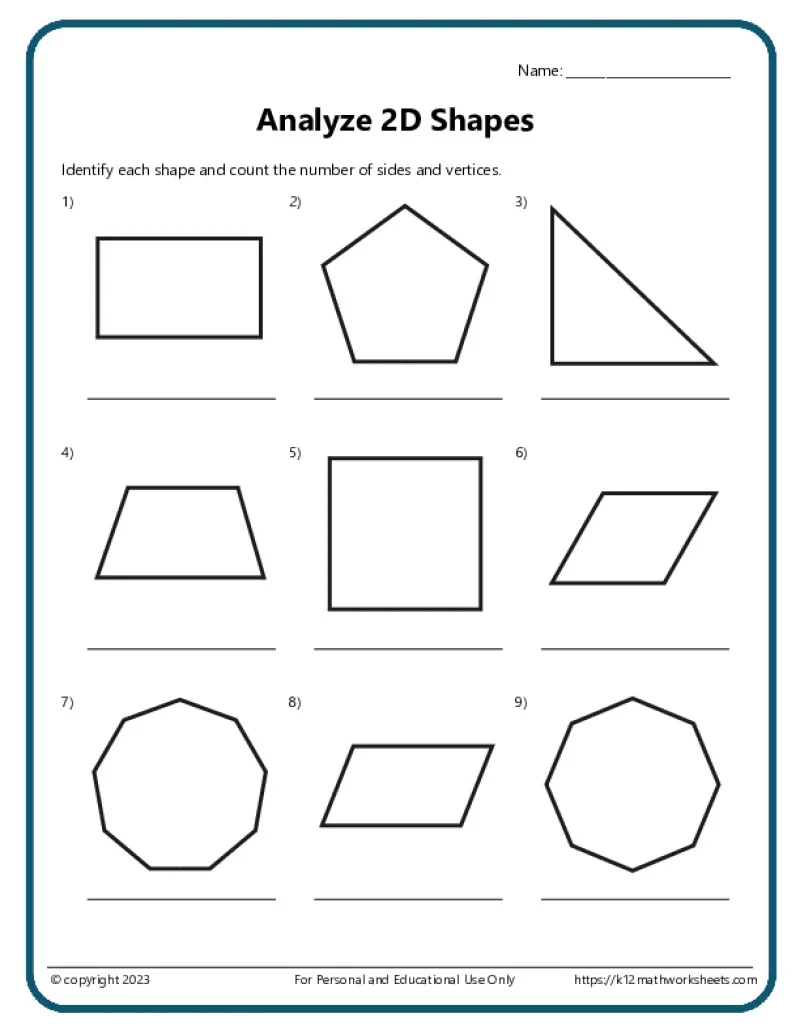 Shapes Worksheets K12 Math Worksheets