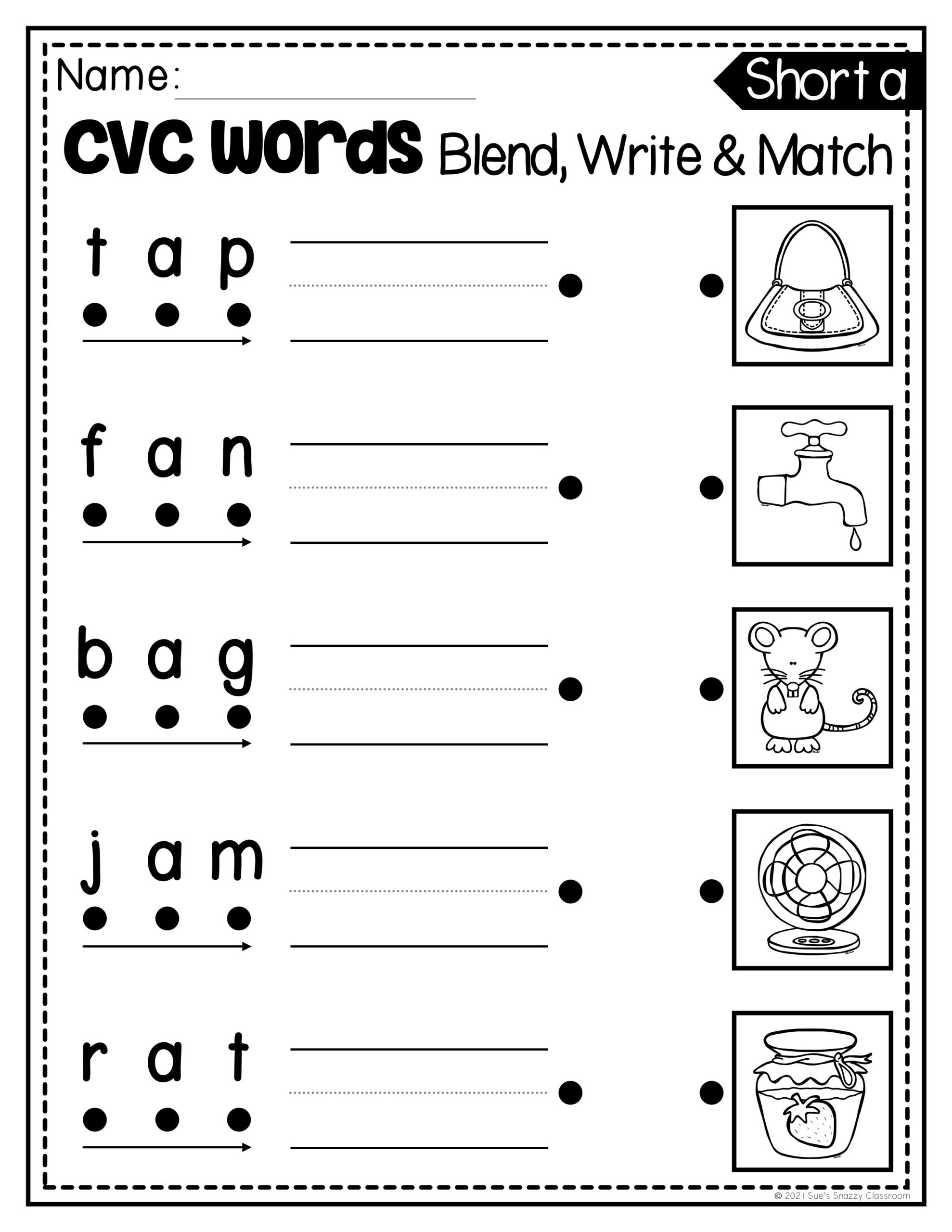 Short Vowel CVC Word Practice Worksheets U0026 Printable Activities Made By Teachers Short Vowel CVC Word Practice Worksheets U0026 Printable Activities Made By Teachers